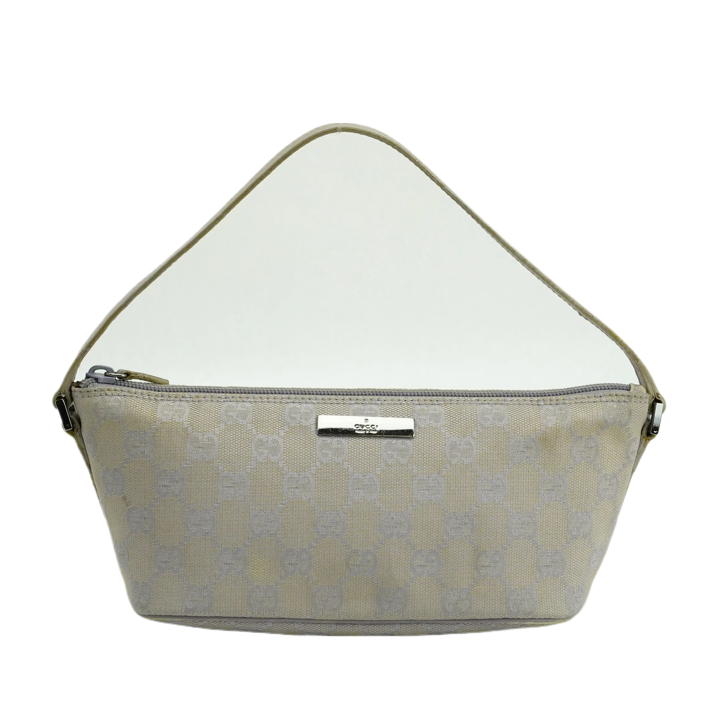 Gucci Grey GG Monogram Boat Pochette Bag - Lost Designer