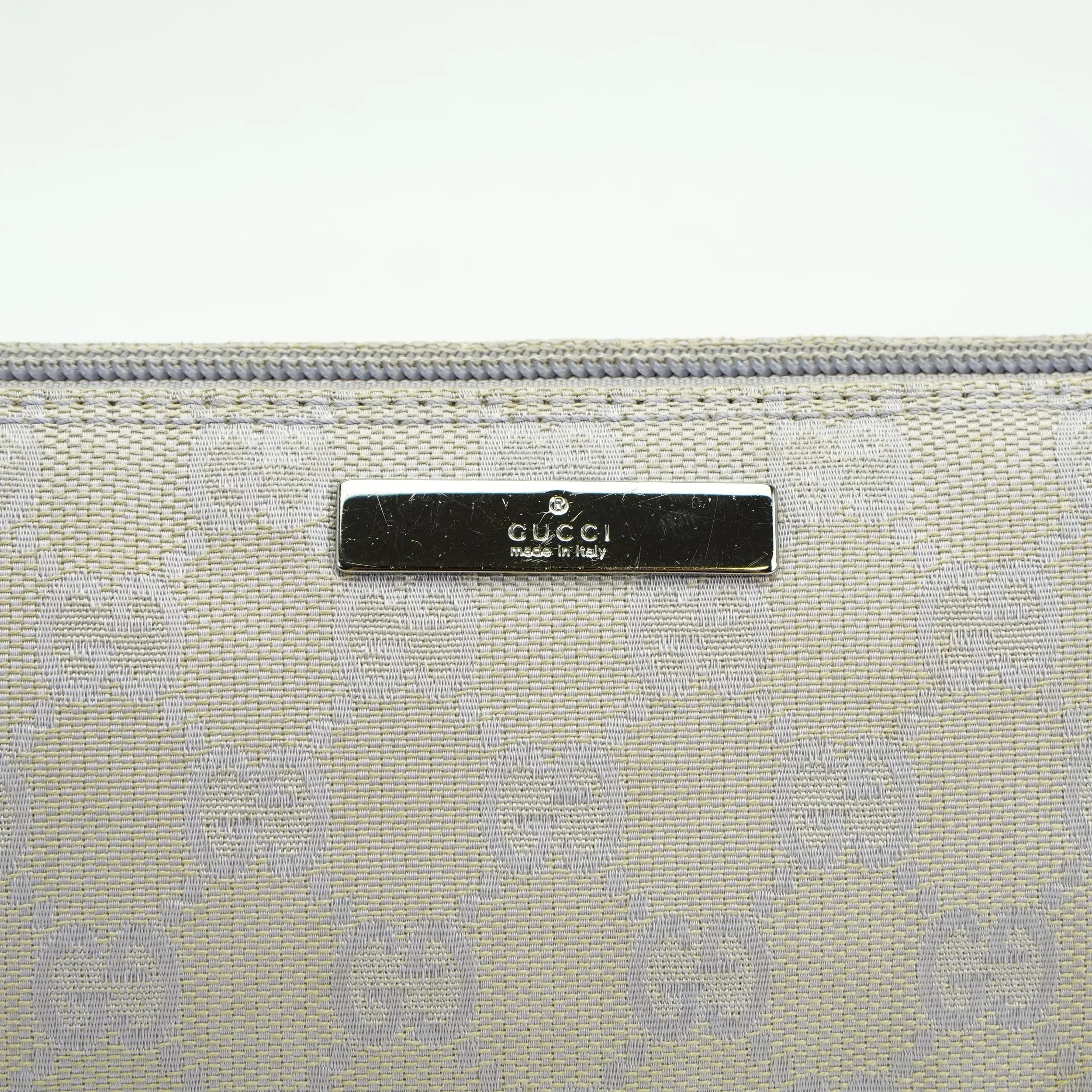 Gucci Grey GG Monogram Boat Pochette Bag - Lost Designer