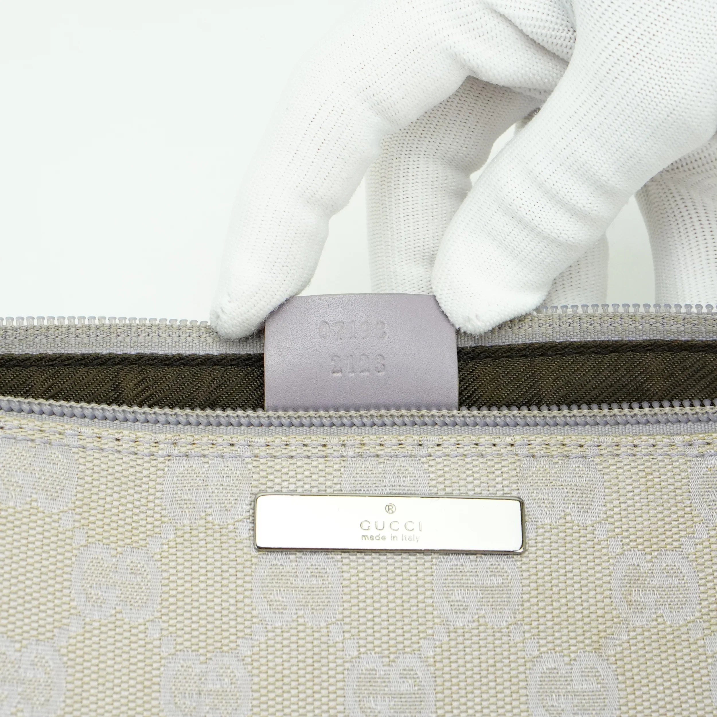 Gucci Grey GG Monogram Boat Pochette Bag - Lost Designer