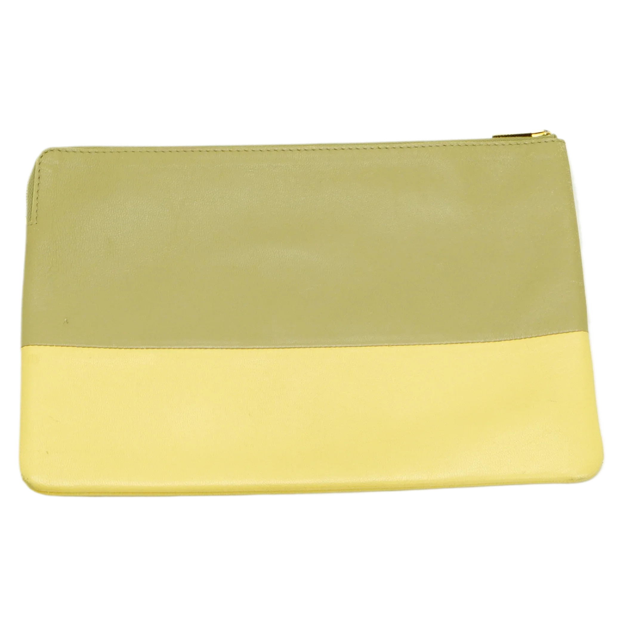 Celine Lambskin Yellow/Grey Clutch Pouch - Lost Designer