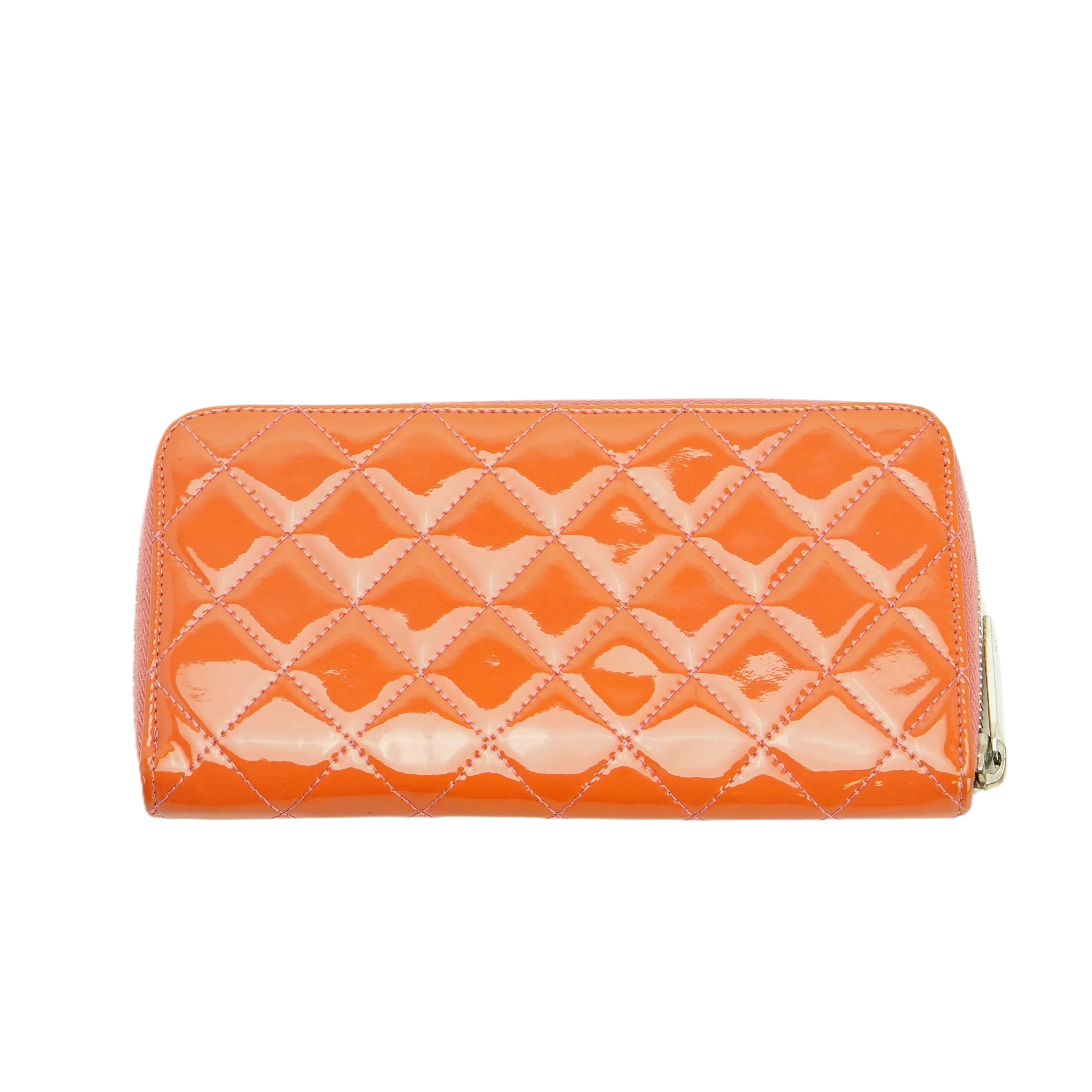Chanel Orange Enamel Matelassé Wallet - Lost Designer