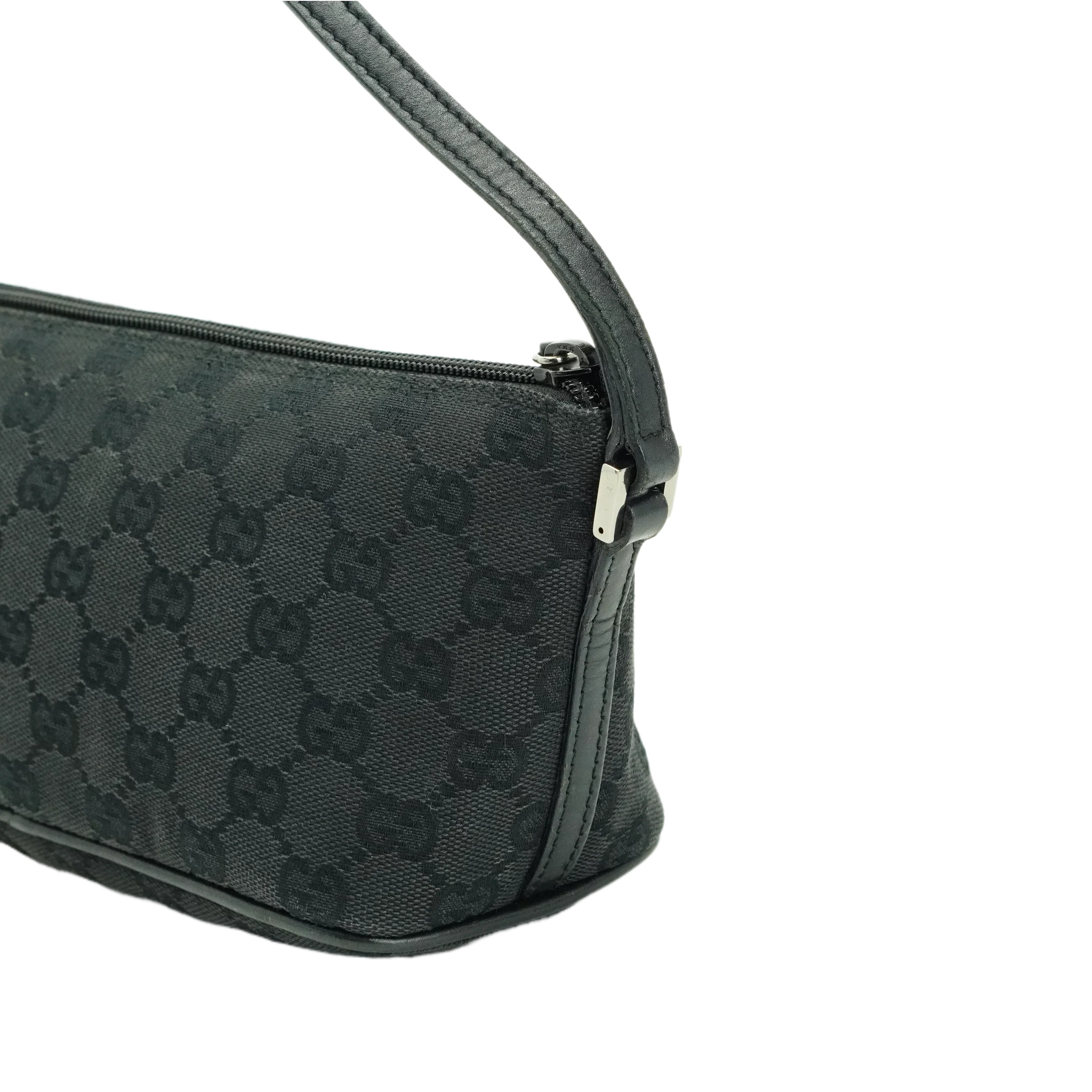 Gucci Black GG Monogram Boat Pochette Bag - Lost Designer
