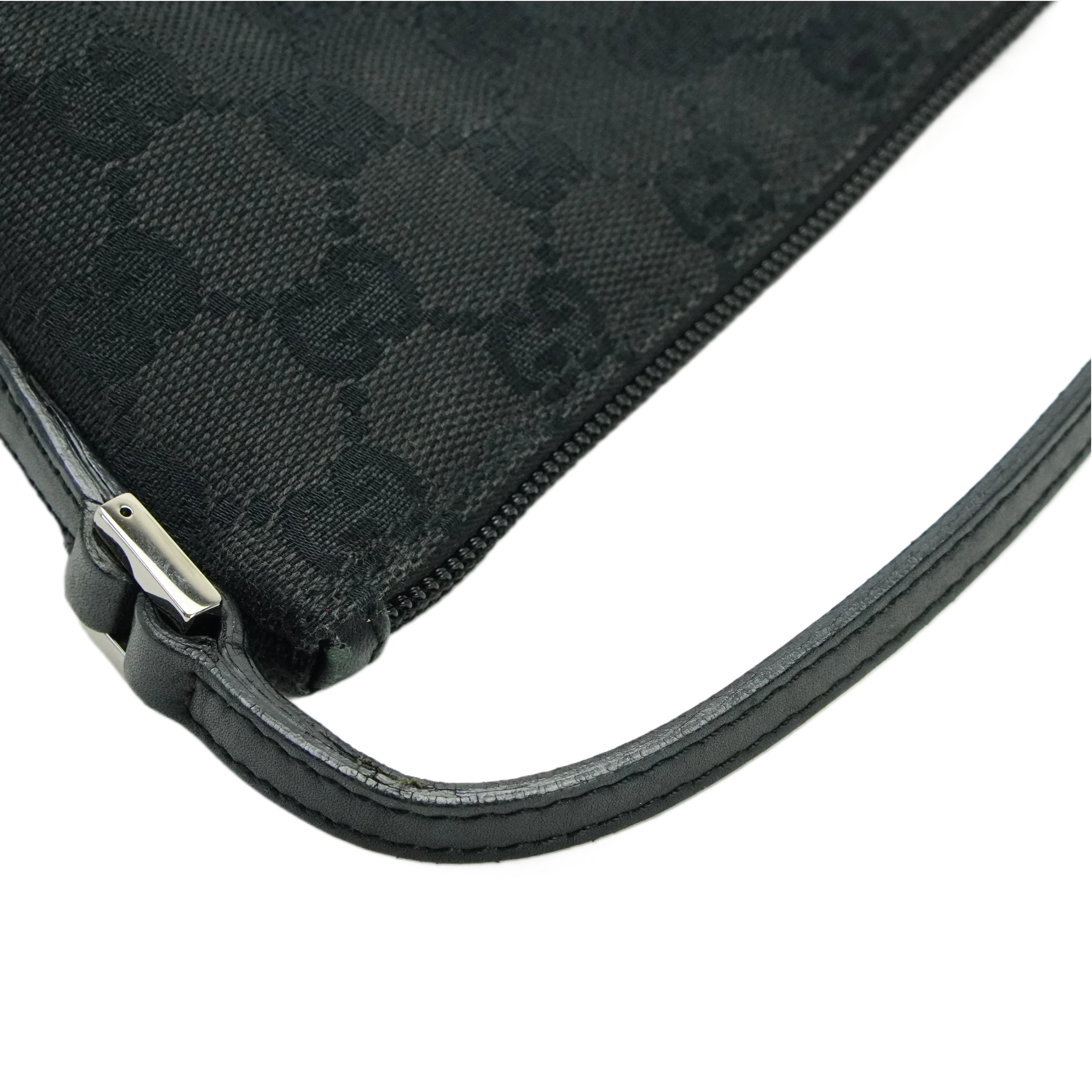 Gucci Black GG Monogram Boat Pochette Bag - Lost Designer