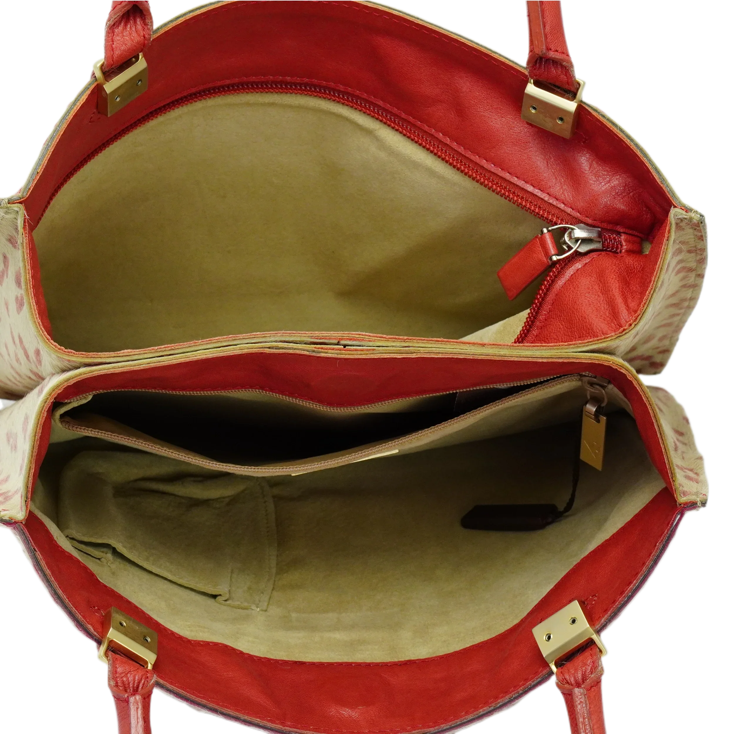 Bottega Veneta Biege & Red Cheetah Cowhide Print Handbag - Lost Designer