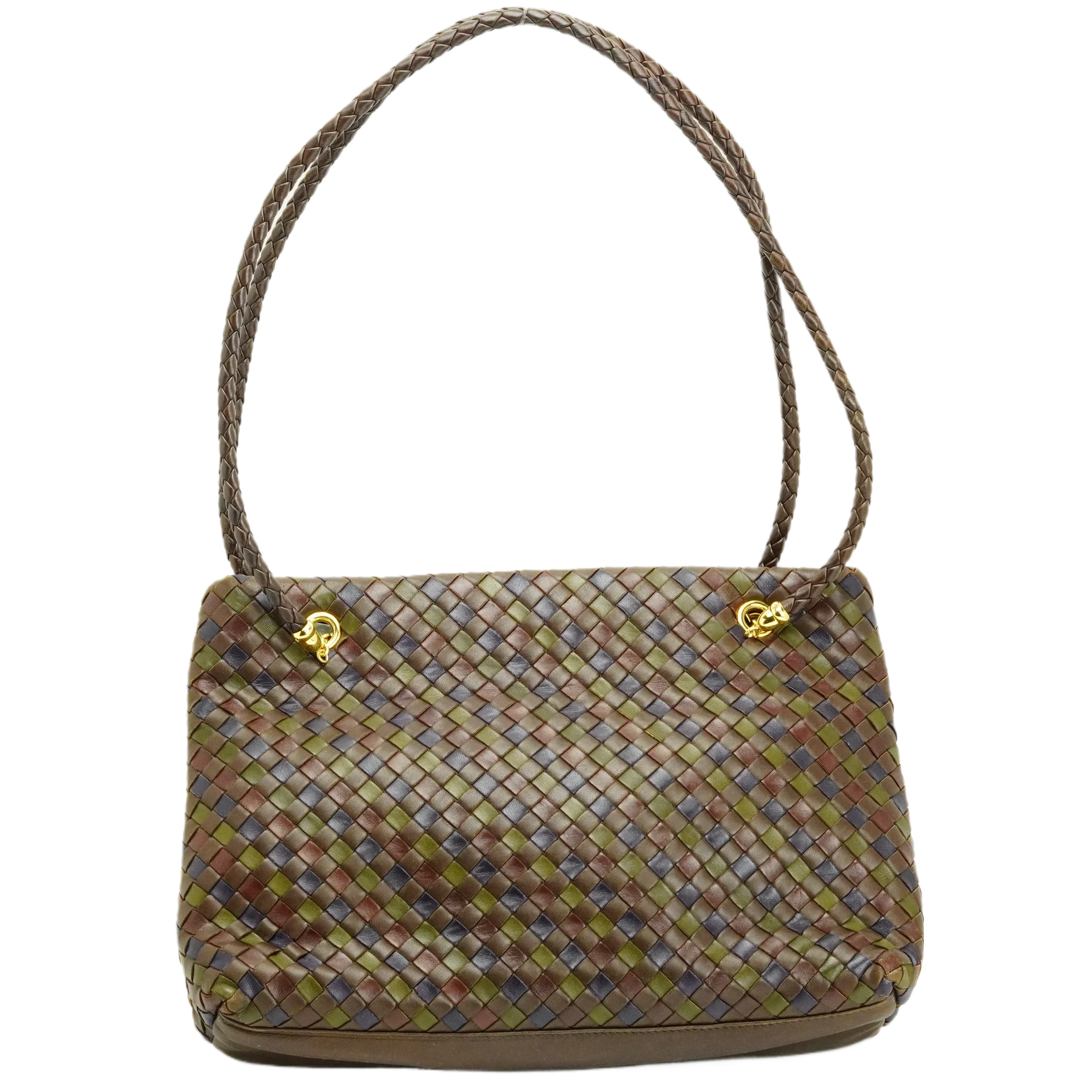 Bottega Veneta Multicoloured Khaki Leather Handbag - Lost Designer
