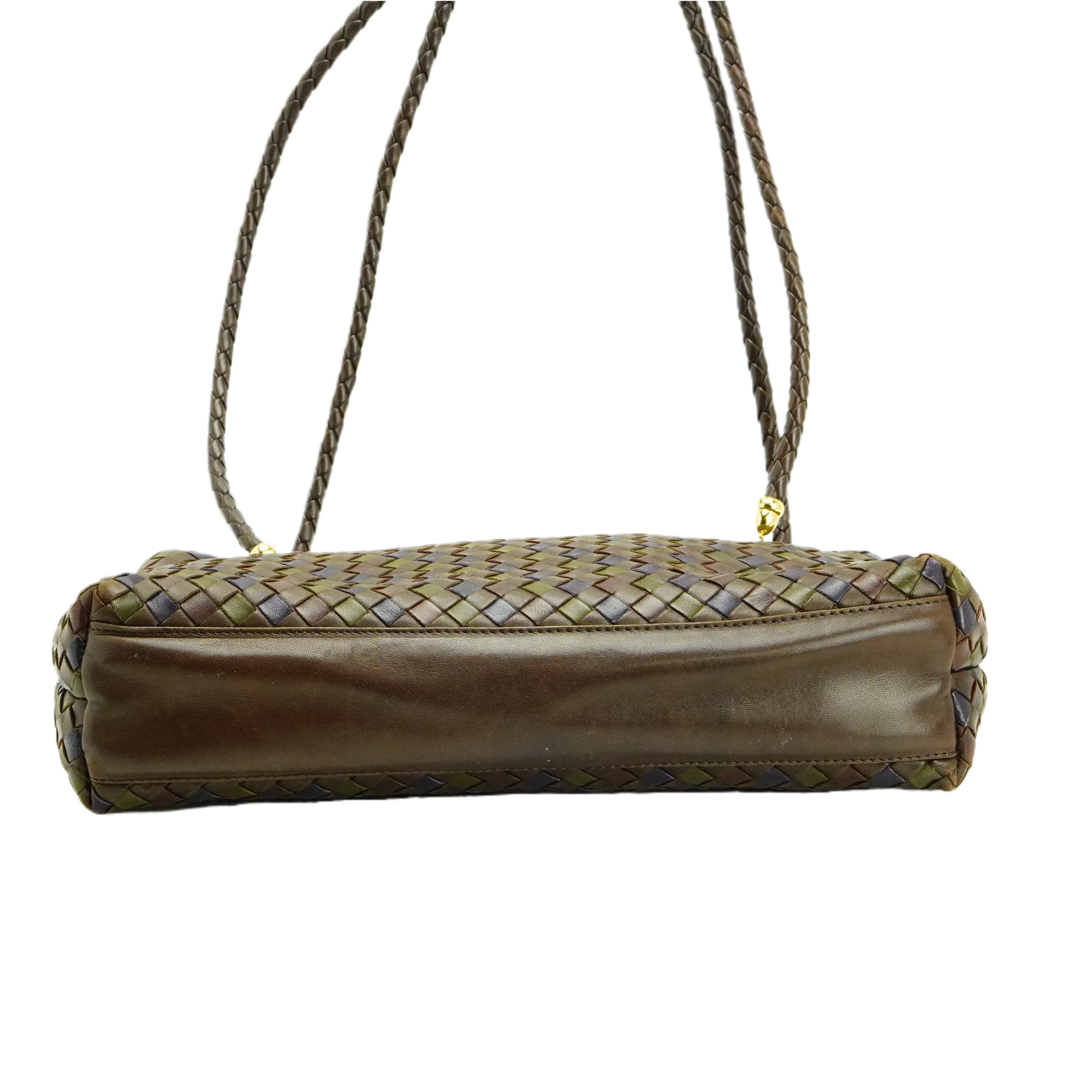 Bottega Veneta Multicoloured Khaki Leather Handbag - Lost Designer