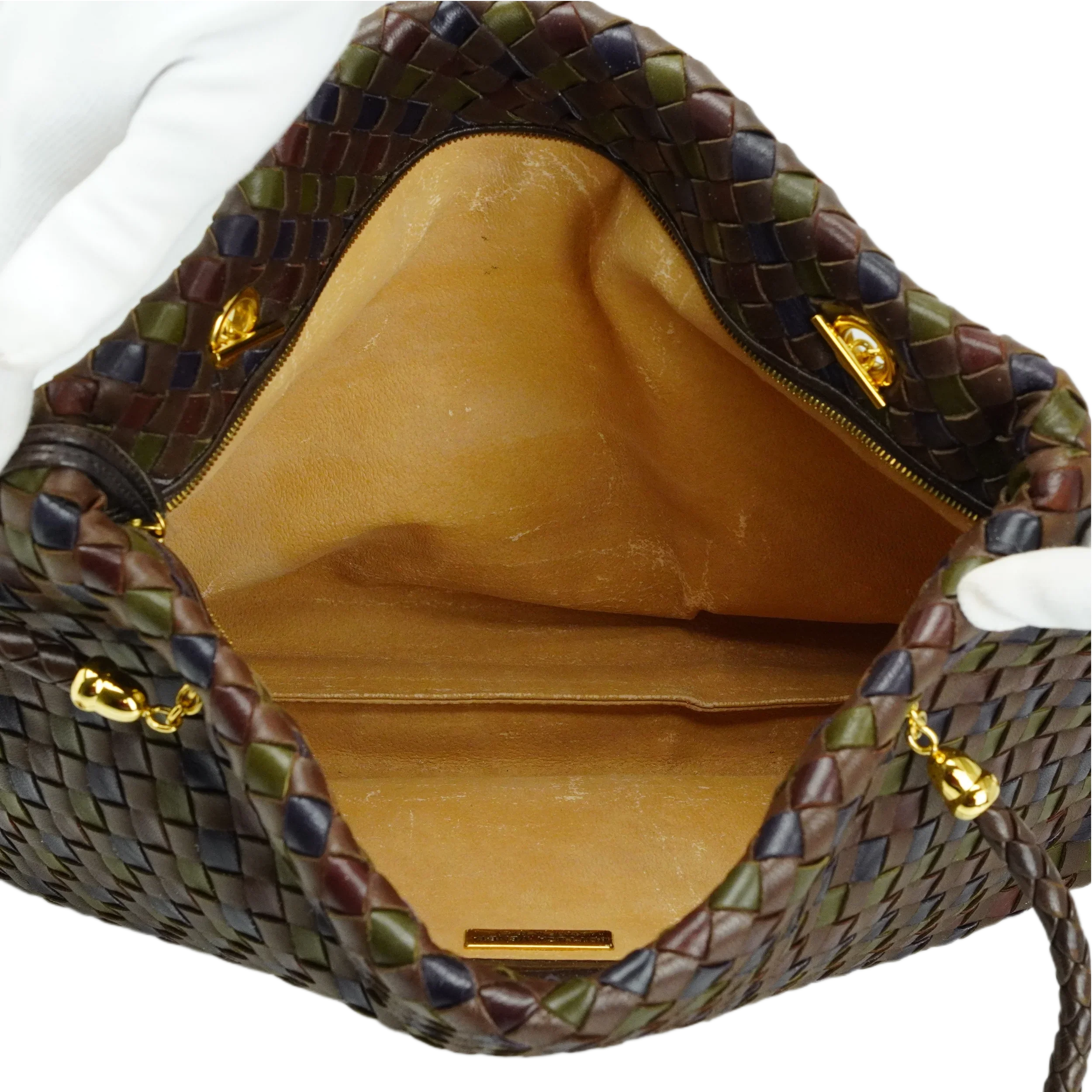 Bottega Veneta Multicoloured Khaki Leather Handbag - Lost Designer