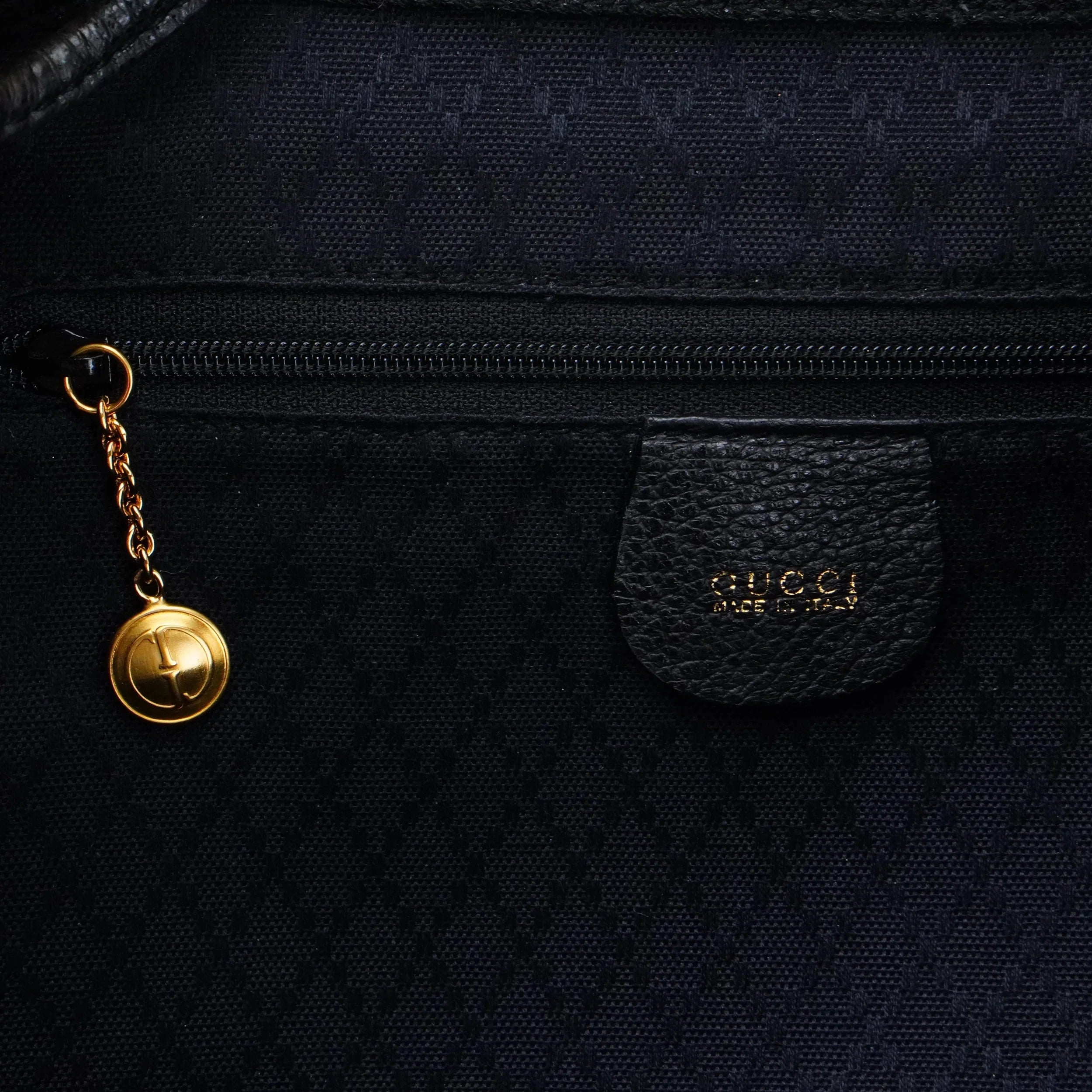 Gucci Black Bamboo/Suede Backpack Bag - Lost Designer