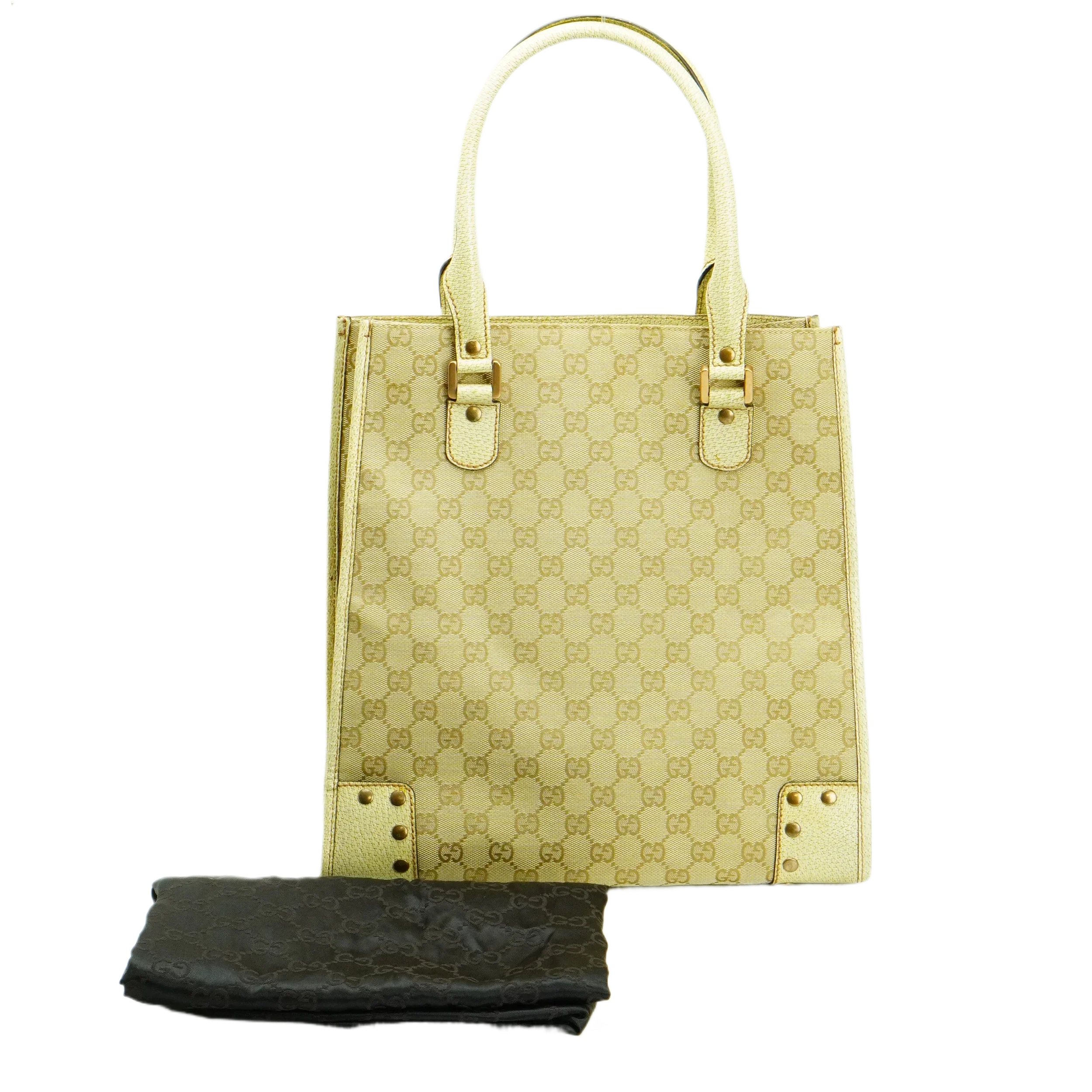 Gucci Beige GG Monogram Canvas Handbag - Lost Designer