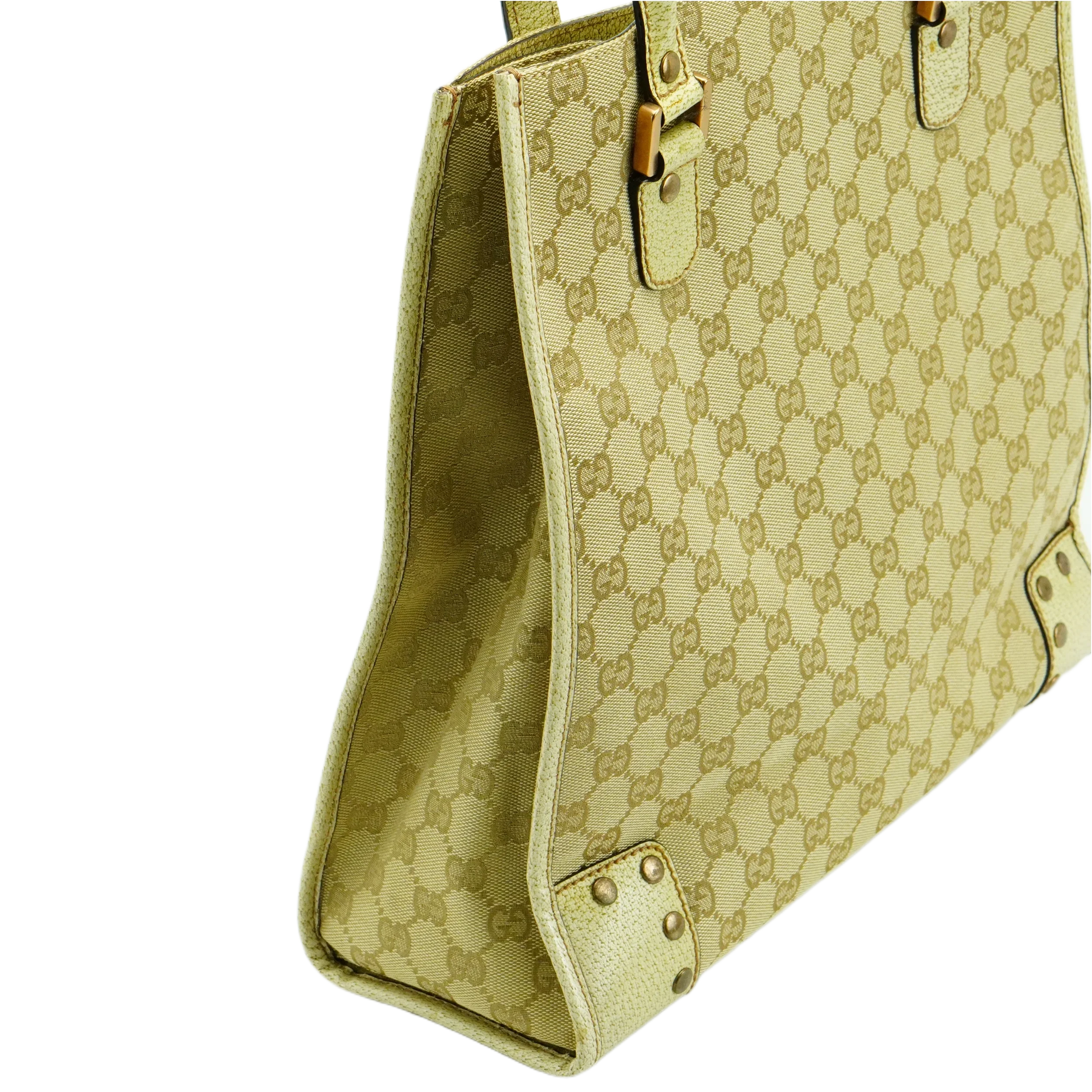 Gucci Beige GG Monogram Canvas Handbag - Lost Designer