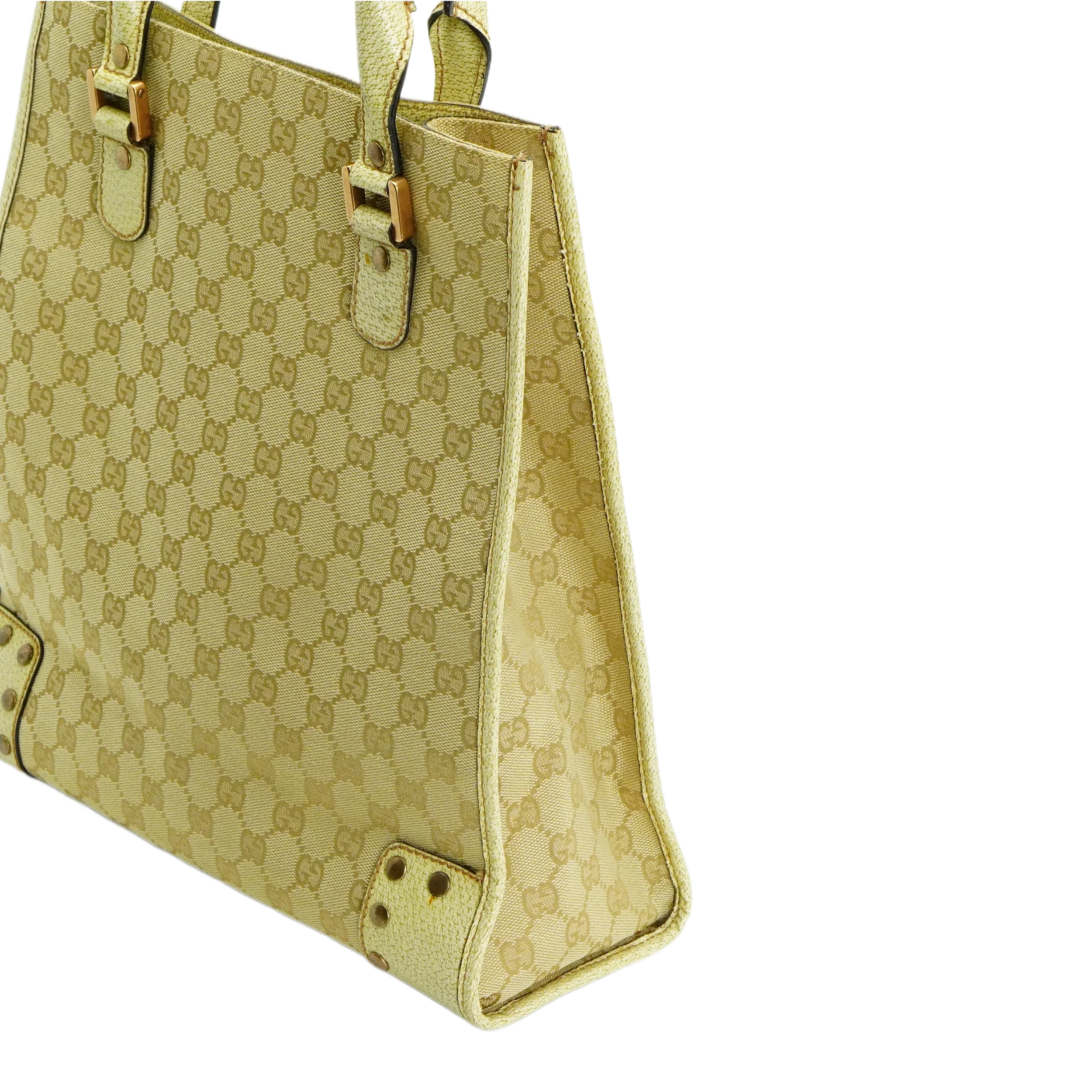 Gucci Beige GG Monogram Canvas Handbag - Lost Designer