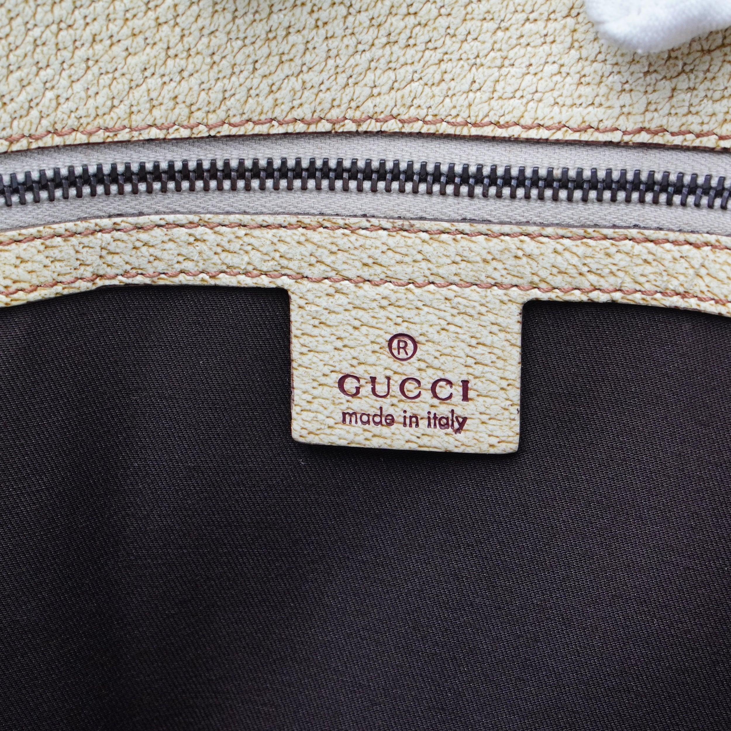 Gucci Beige GG Monogram Canvas Handbag - Lost Designer