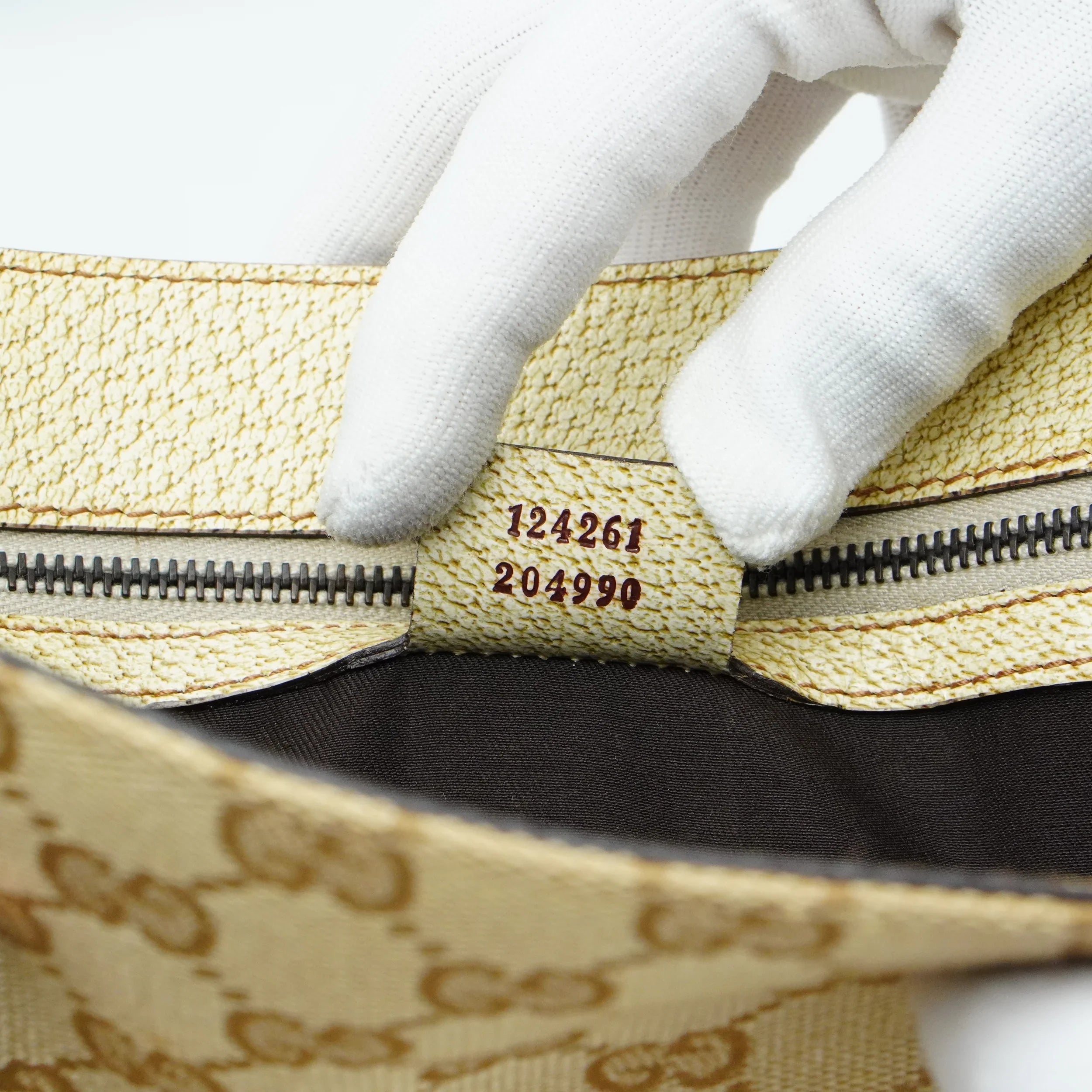 Gucci Beige GG Monogram Canvas Handbag - Lost Designer