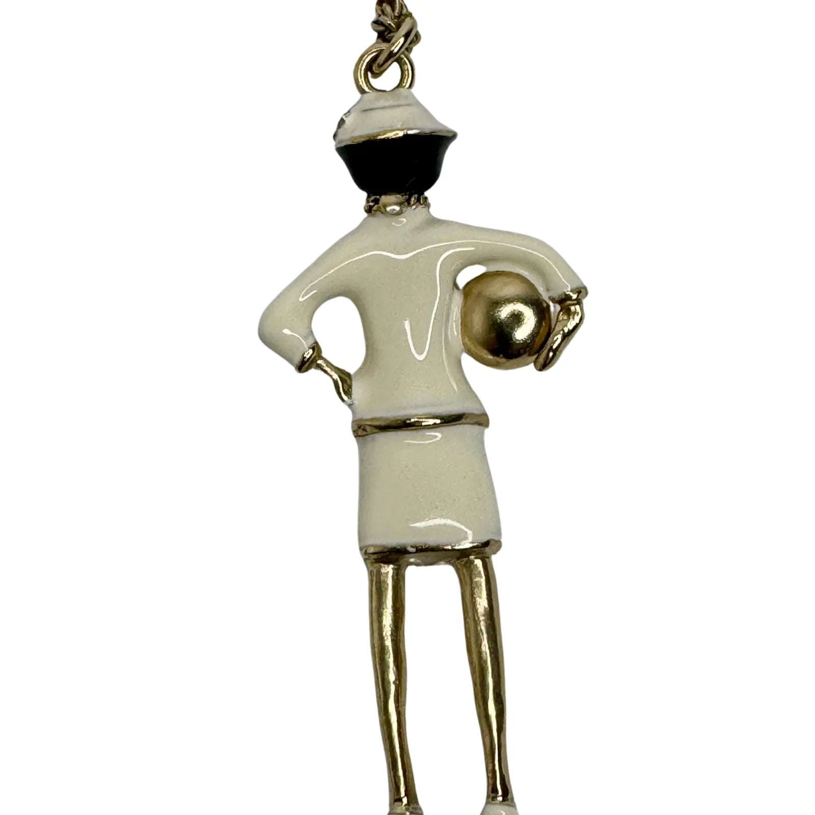 Chanel Mademoiselle Figurine Enamel Pearl Coco CC Pendant Necklace - Lost Designer