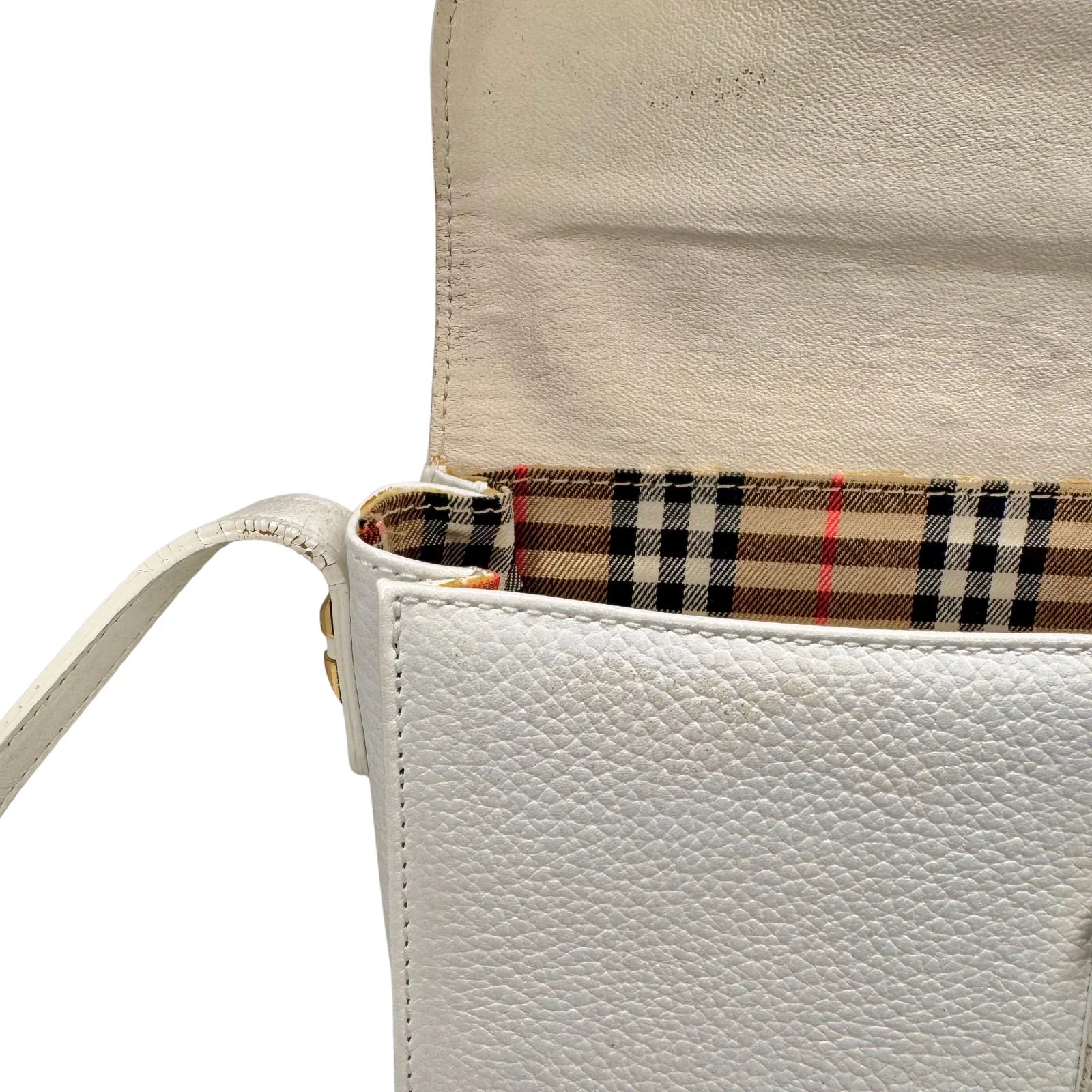 Burberry Leather Crossbody Bag white - Lost Designer