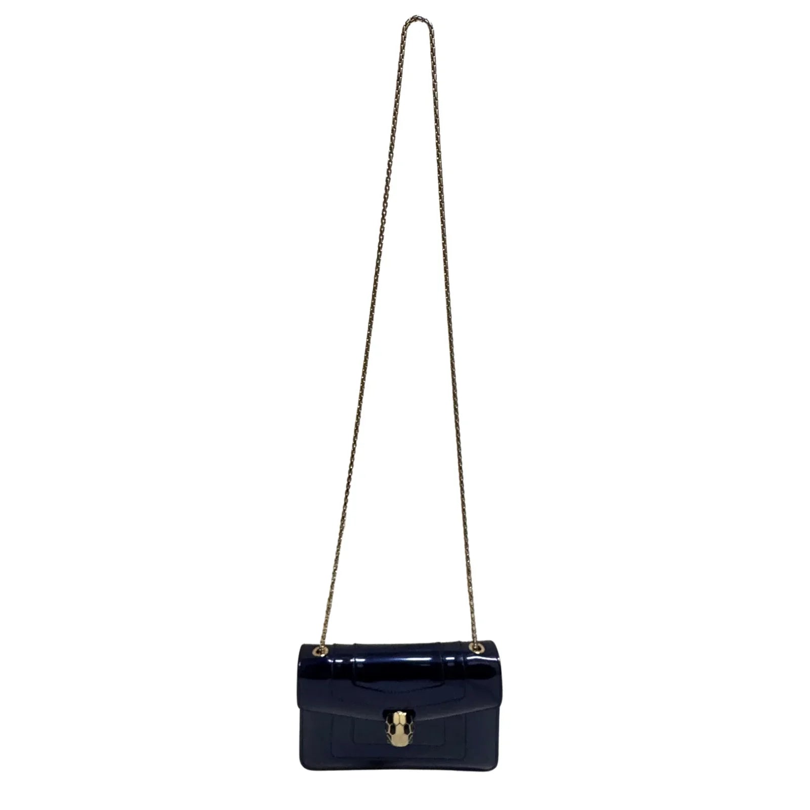 Bvlgari Serpenti patent leather handbag Blue - Lost Designer