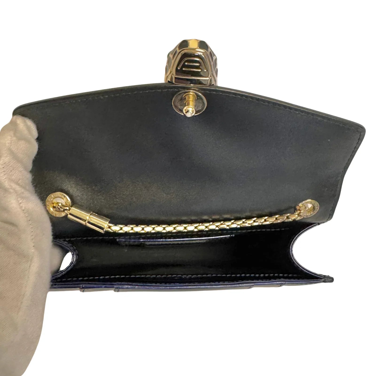 Bvlgari Serpenti patent leather handbag Blue - Lost Designer