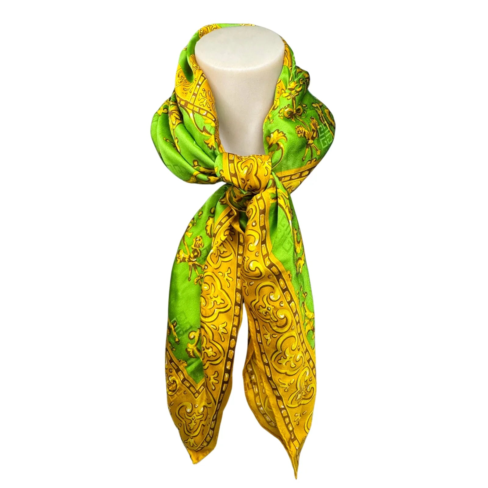 Givenchy Silk Scarf Green & Yellow - Lost Designer
