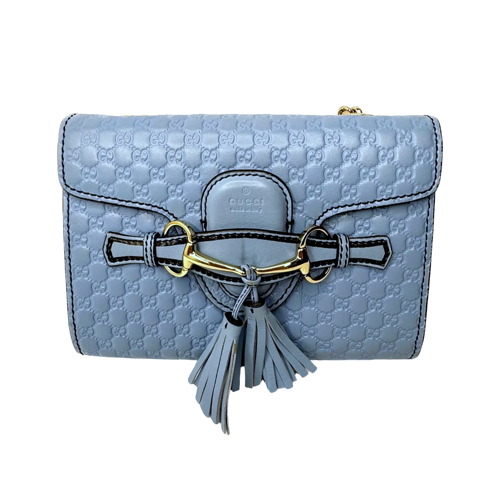 Gucci Microguccissima Mini Emily Chain Shoulder Bag – Light Blue - Lost Designer
