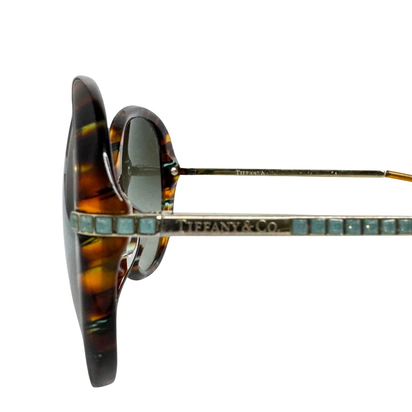 Tiffany & Co. Tortoiseshell Oversized Crystal Arm Sunglasses - Lost Designer