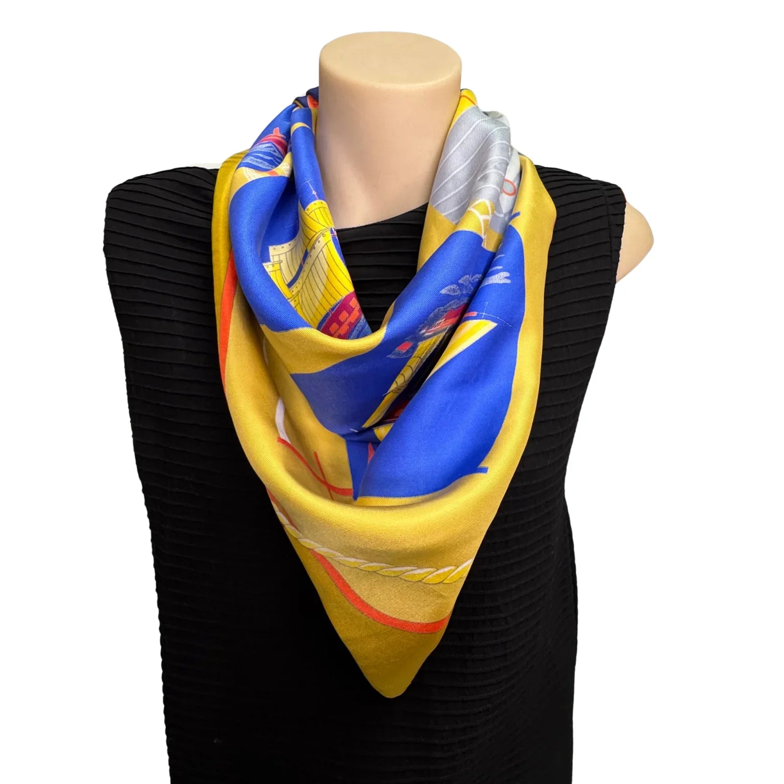 Hermès Grand Largue Silk Scarf Yellow - Lost Designer