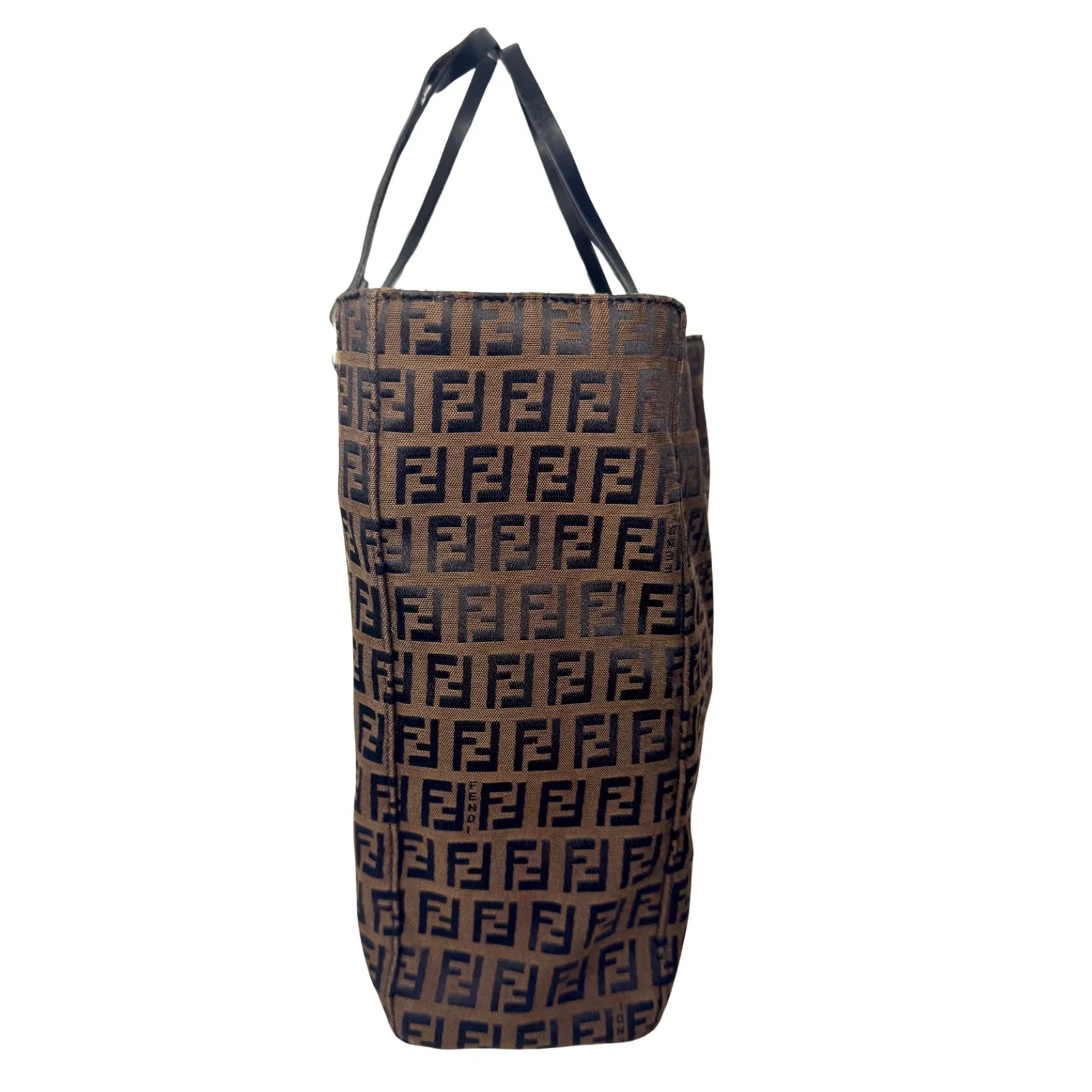 Fendi Zucca Brown Monogram Cloth Tote Bag - Lost Designer