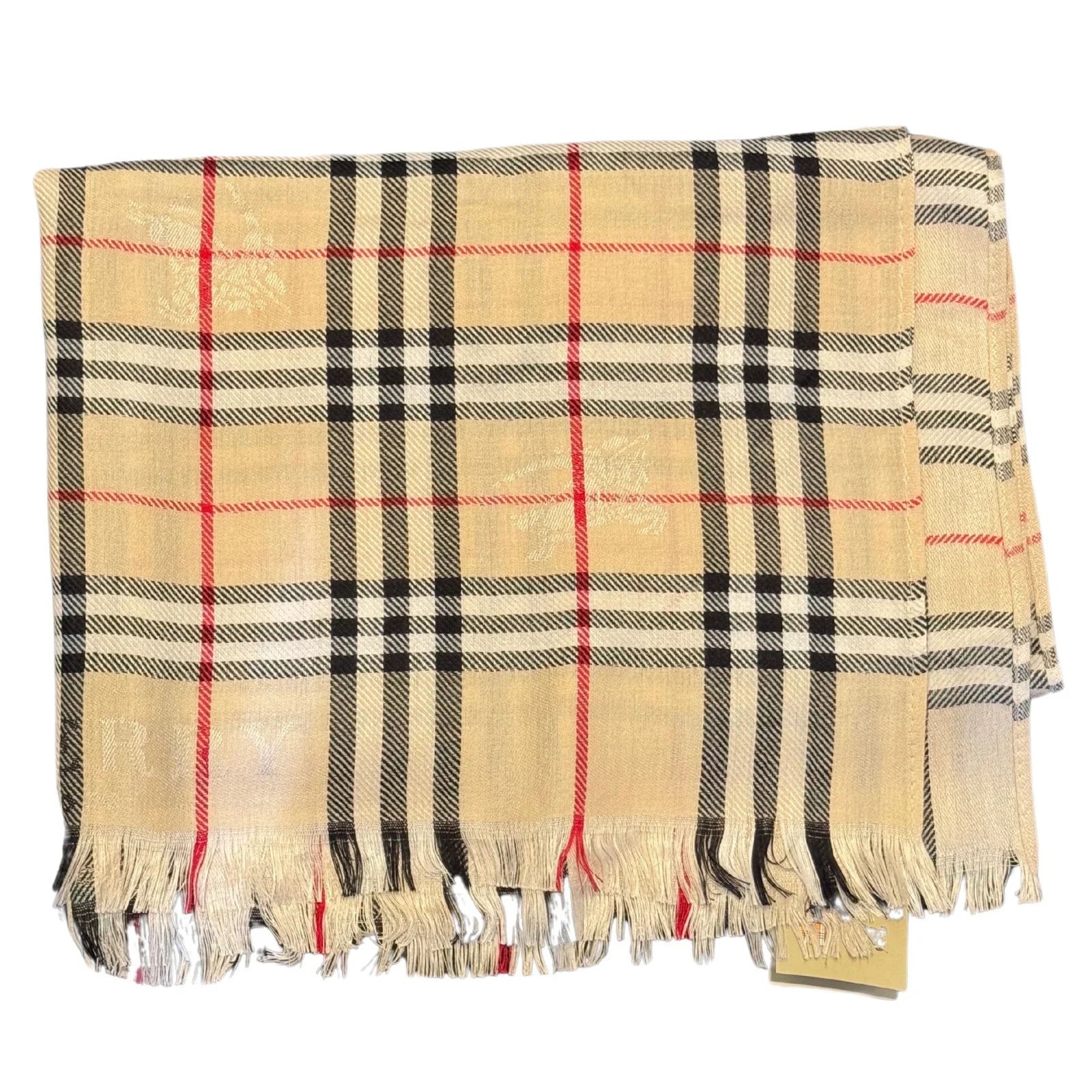 Burberry Check Scarf Shawl Silk x Wool - Lost Designer