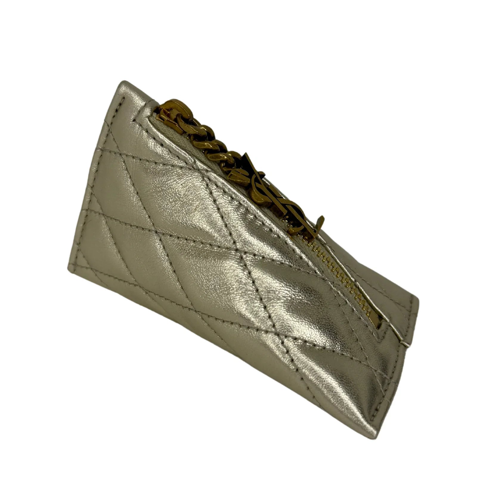 Saint Laurent Metallic Calfskin Berlingo Bag Charm Platino - Lost Designer