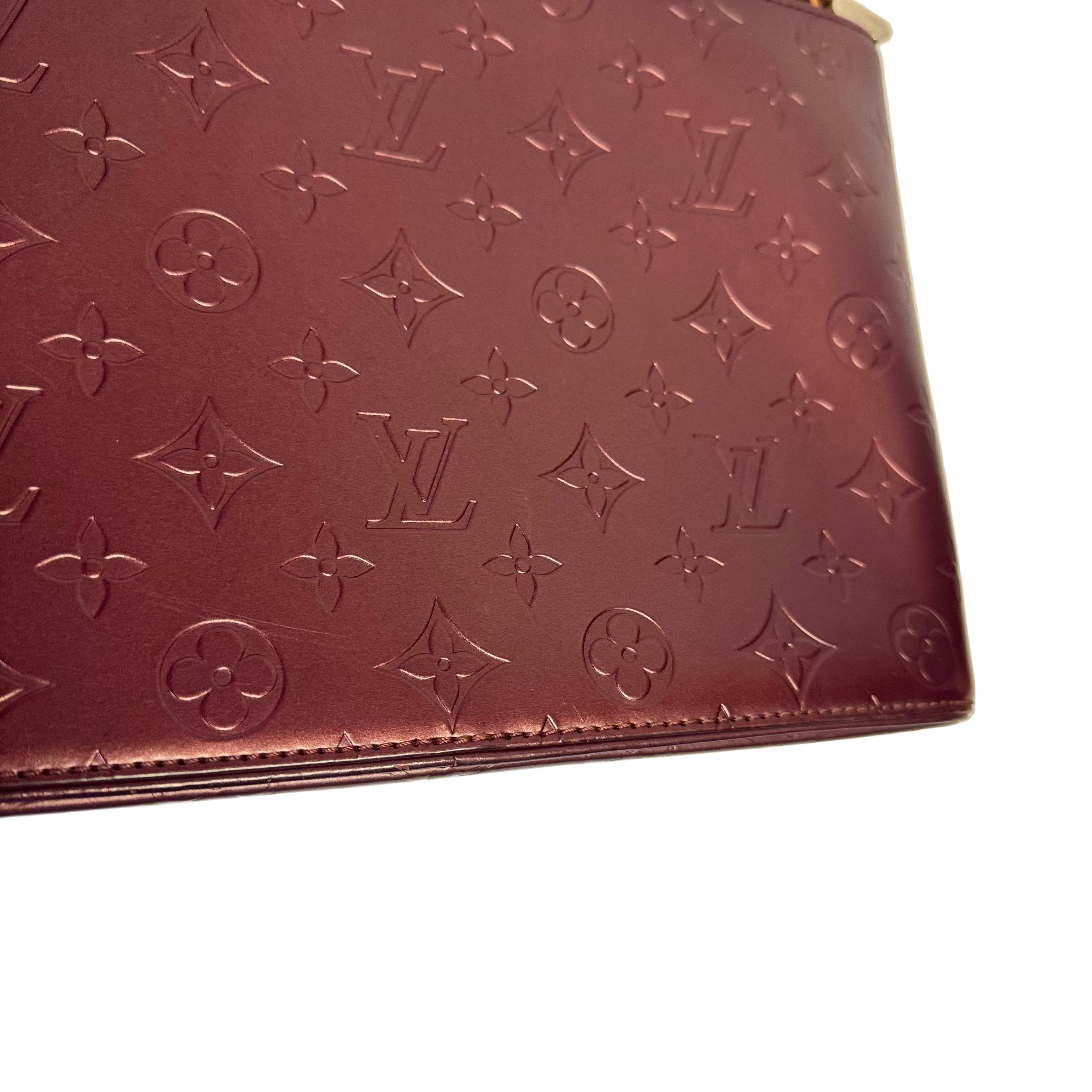 Louis Vuitton Mat Allston Shoulder Bag Vernis Leather Burgundy - Lost Designer