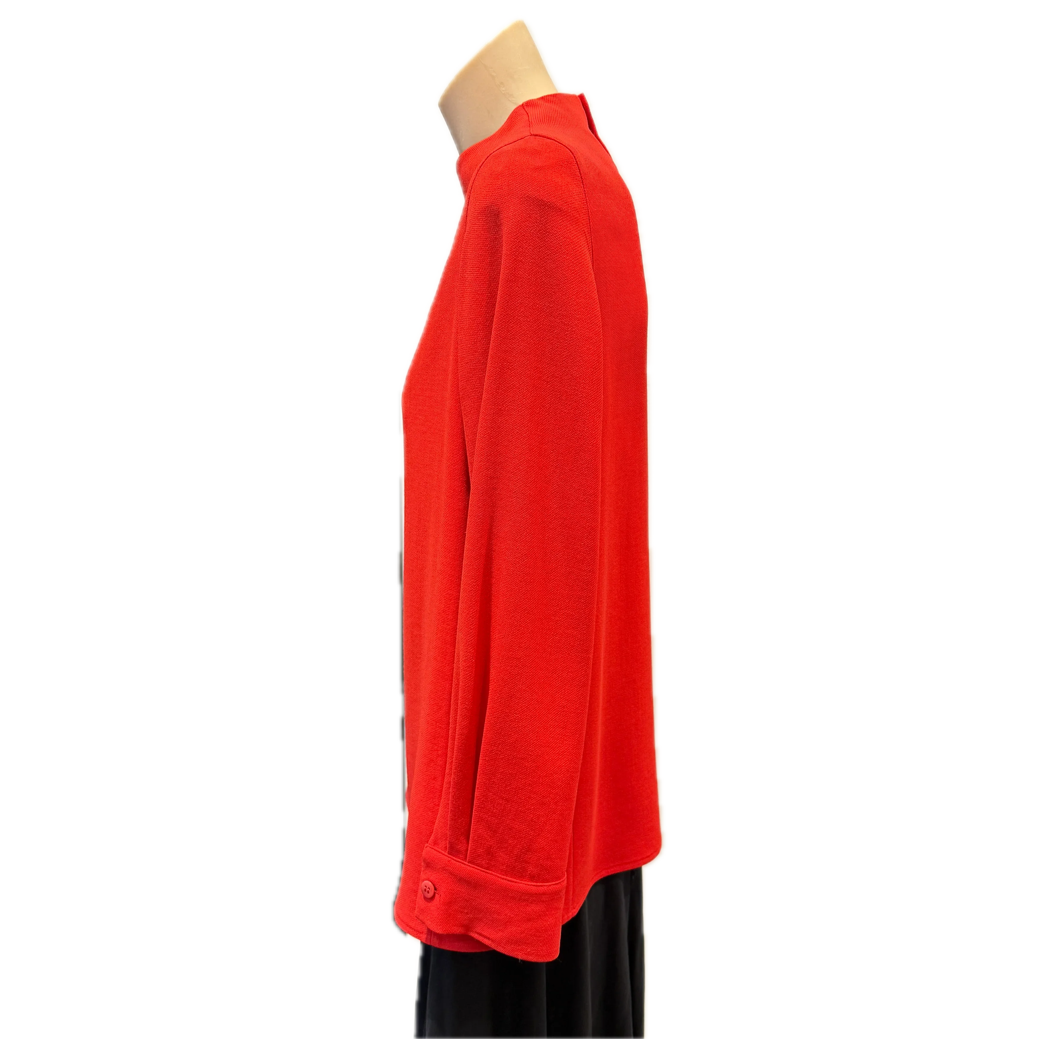 Giorgio Armani Red Long-Sleeve Boat Neck Top Size 40 - Lost Designer