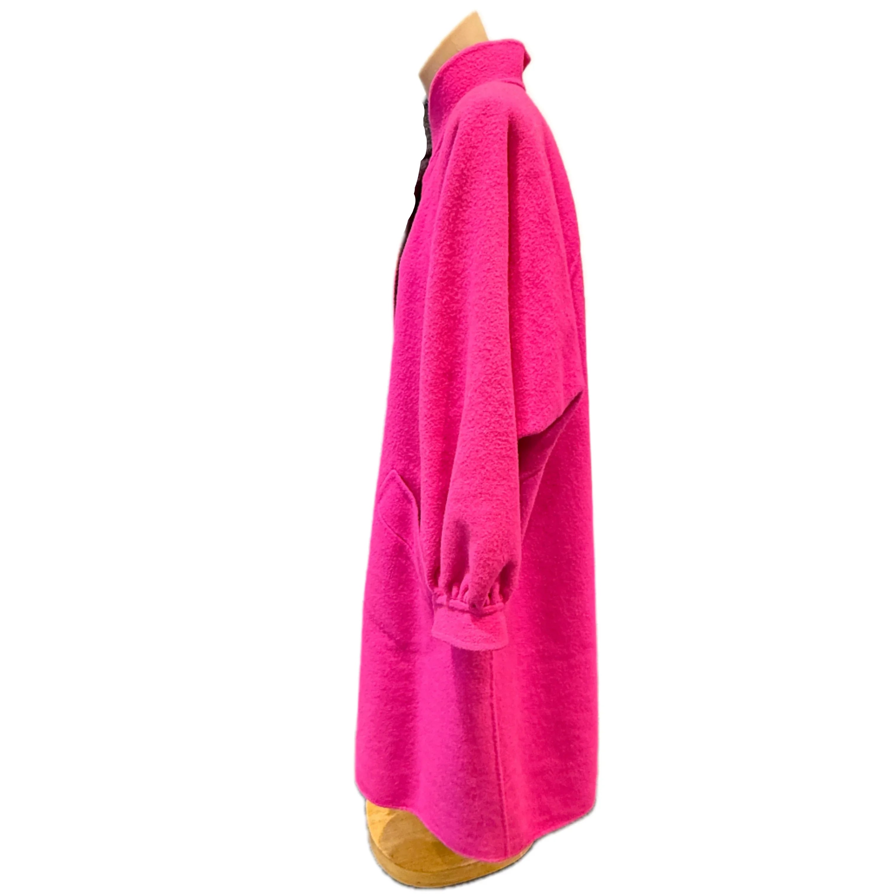 Saint Laurent Fuschia Pink Wool Coat - Lost Designer