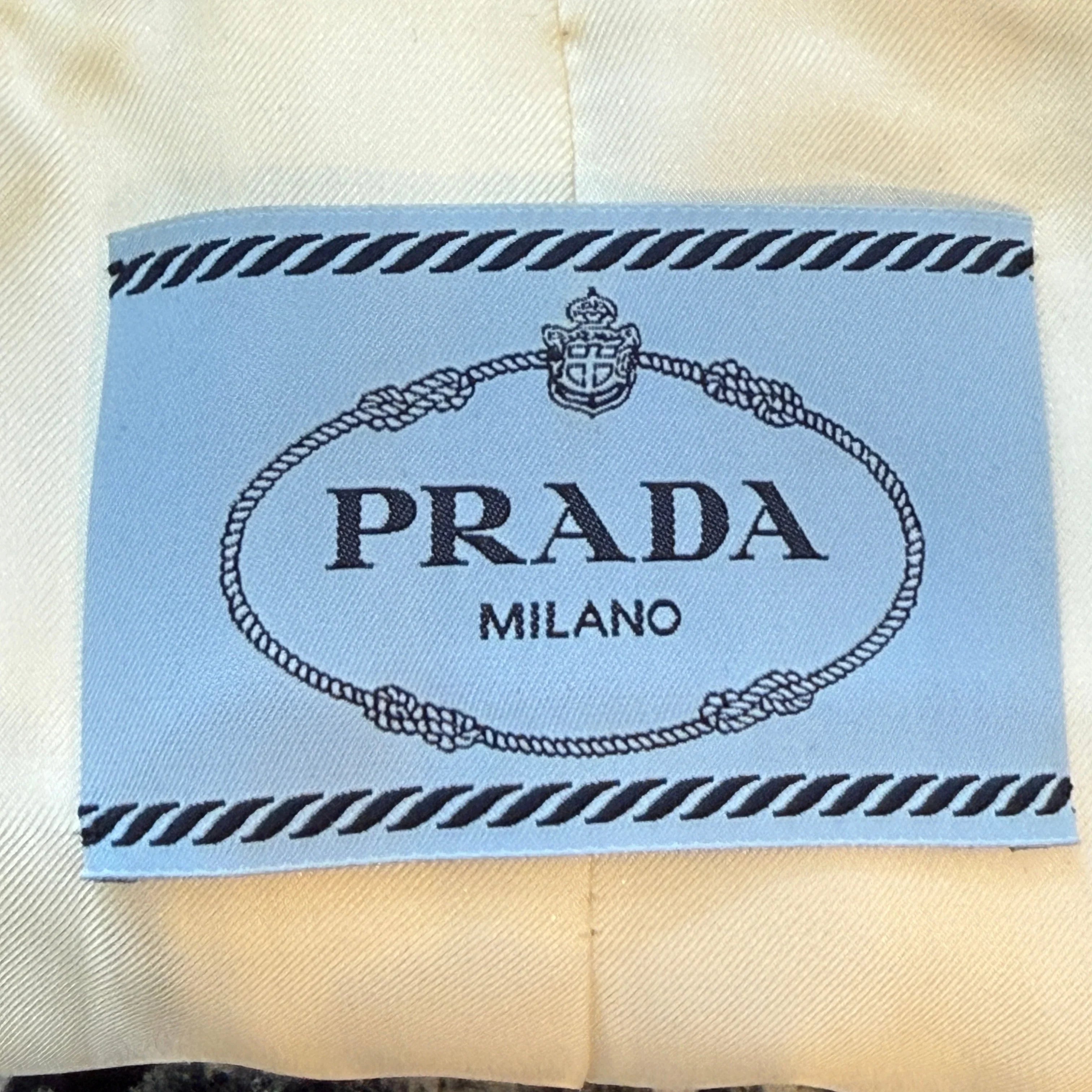 Prada Ivory Cropped Wool Jacket Off White size 40 - Lost Designer
