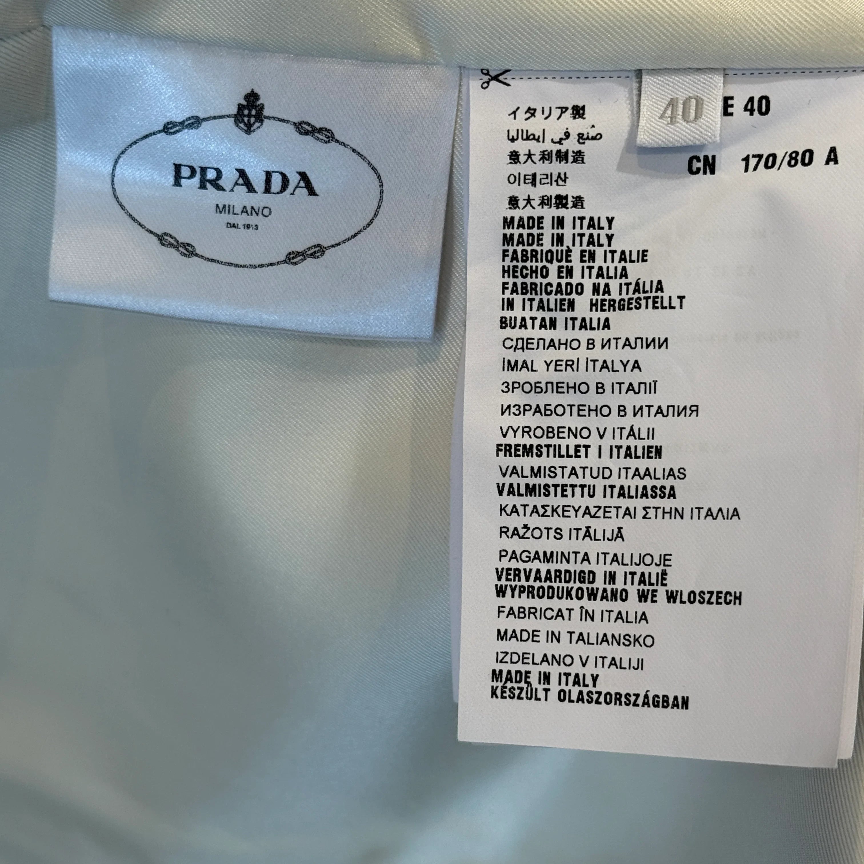 Prada Ivory Cropped Wool Jacket Off White size 40 - Lost Designer