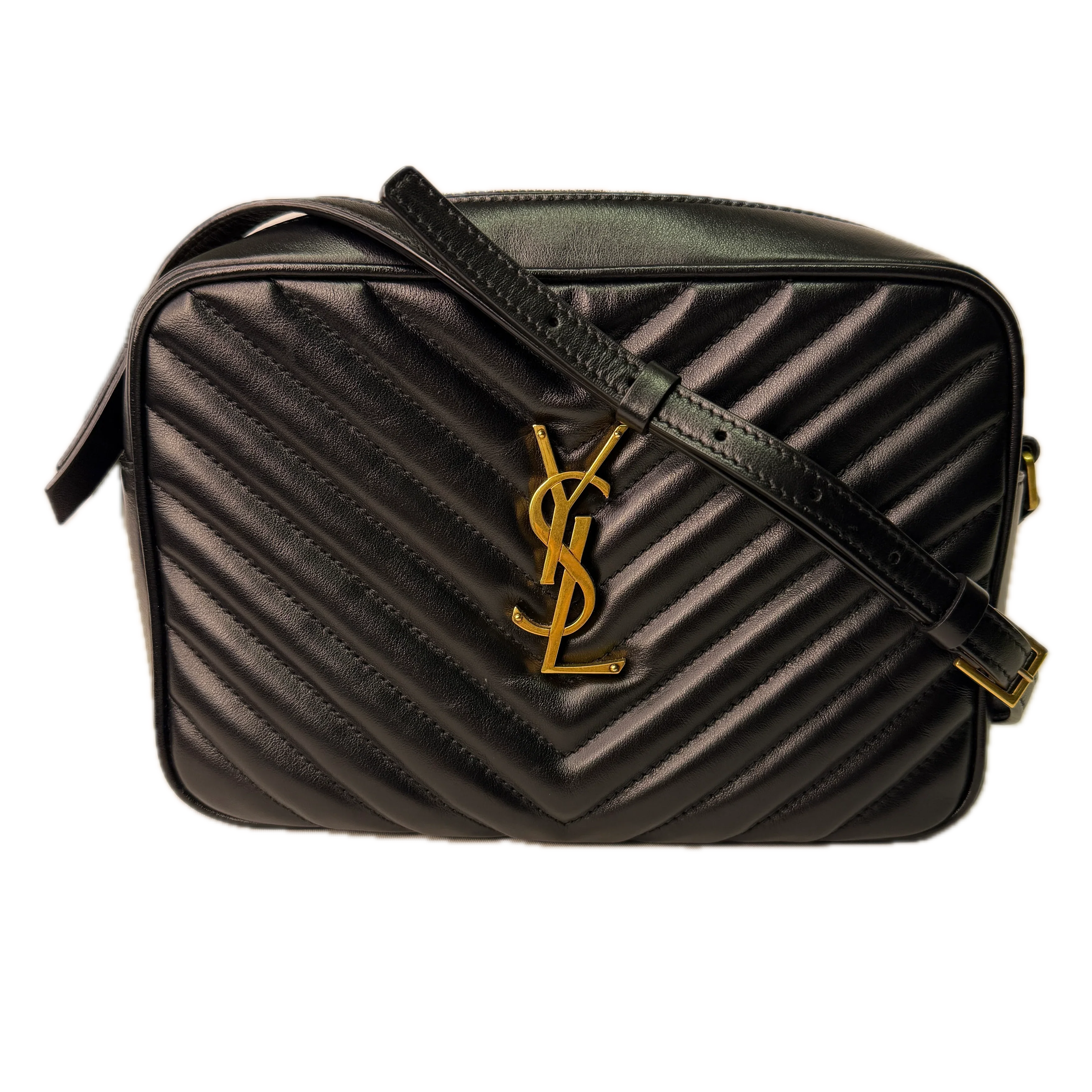 Saint Laurent Lou Quilted Camera Bag Leather Black - Lost Designer