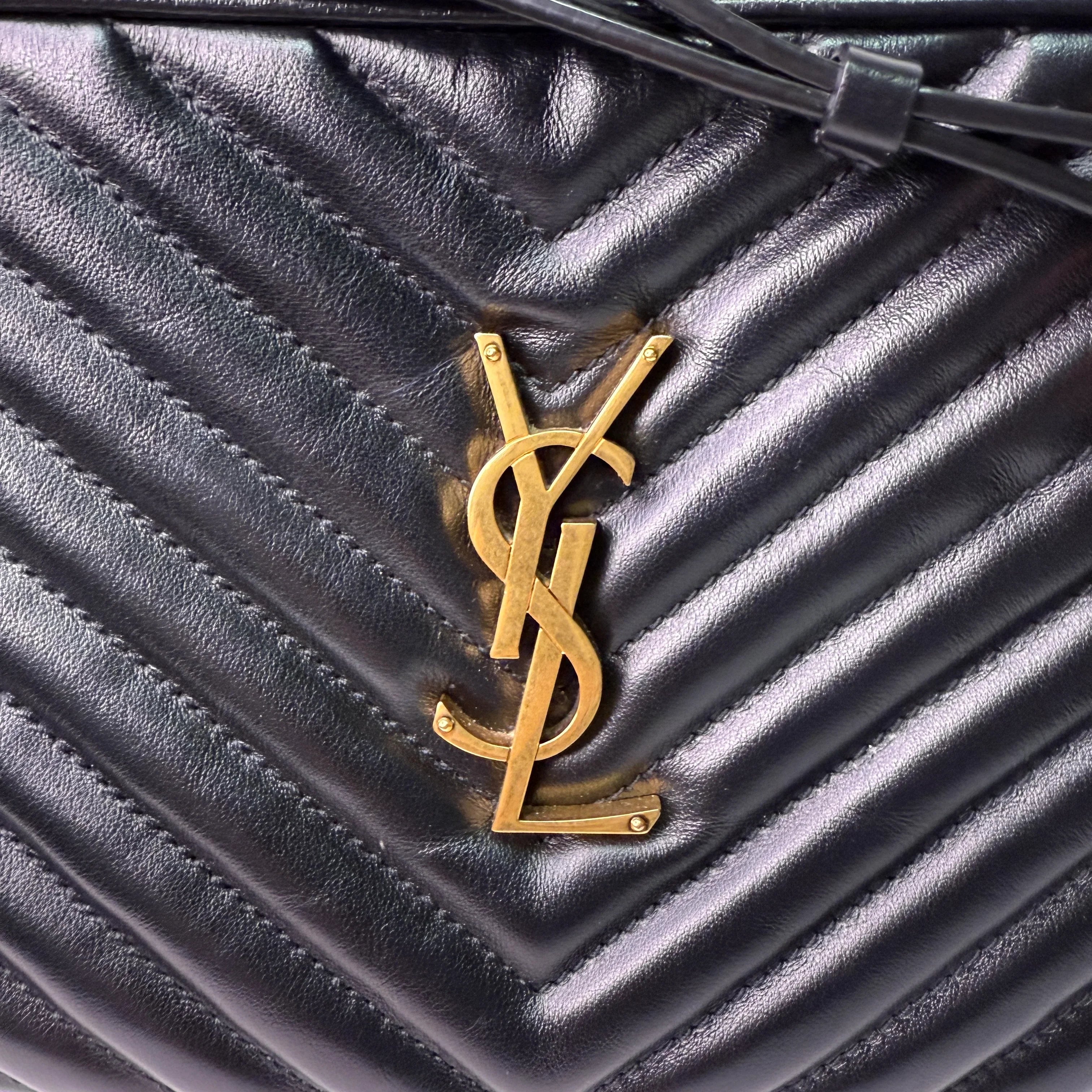 Saint Laurent Lou Quilted Camera Bag Leather Black - Lost Designer