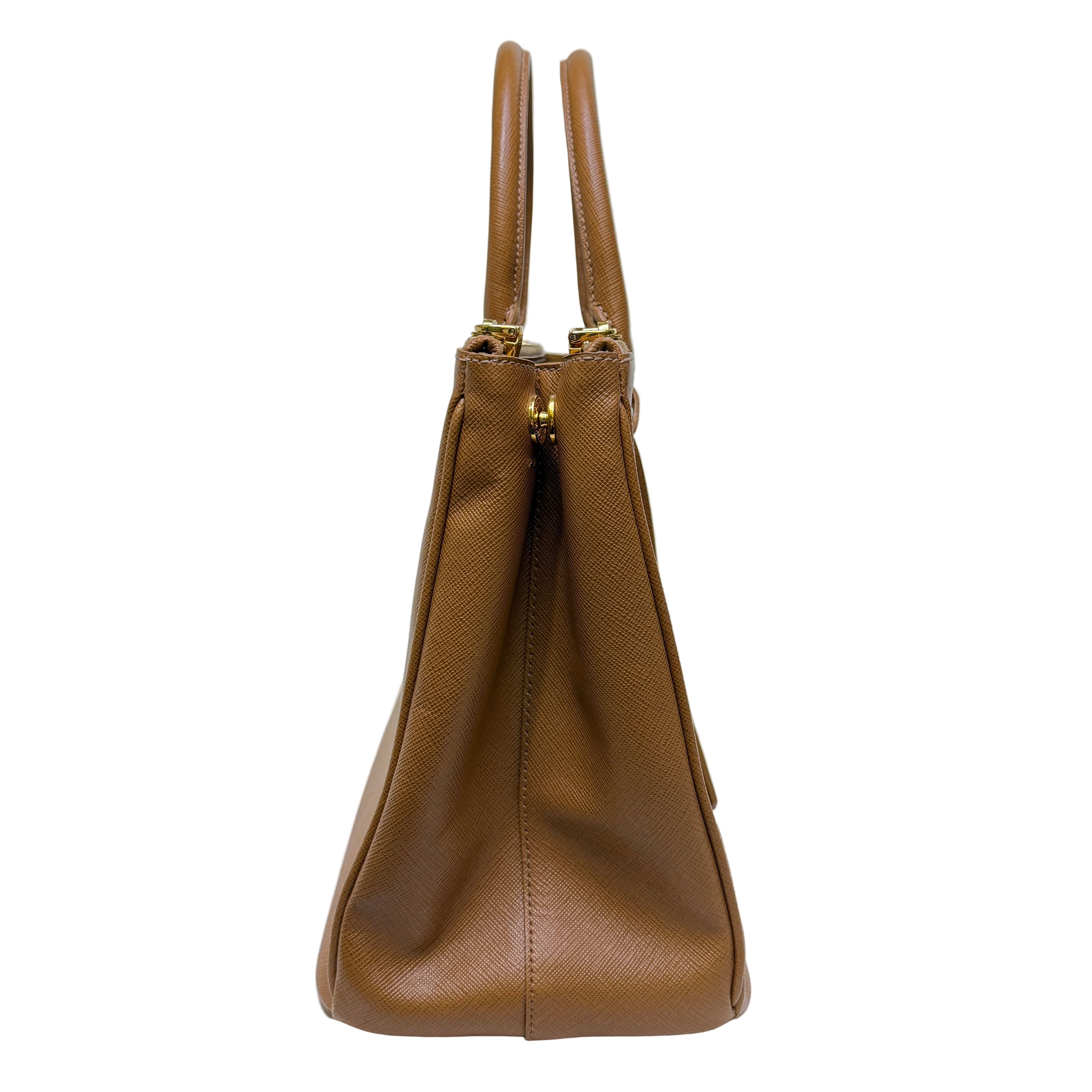 Prada Galleria Handbag Saffiano Leather Brown - Lost Designer