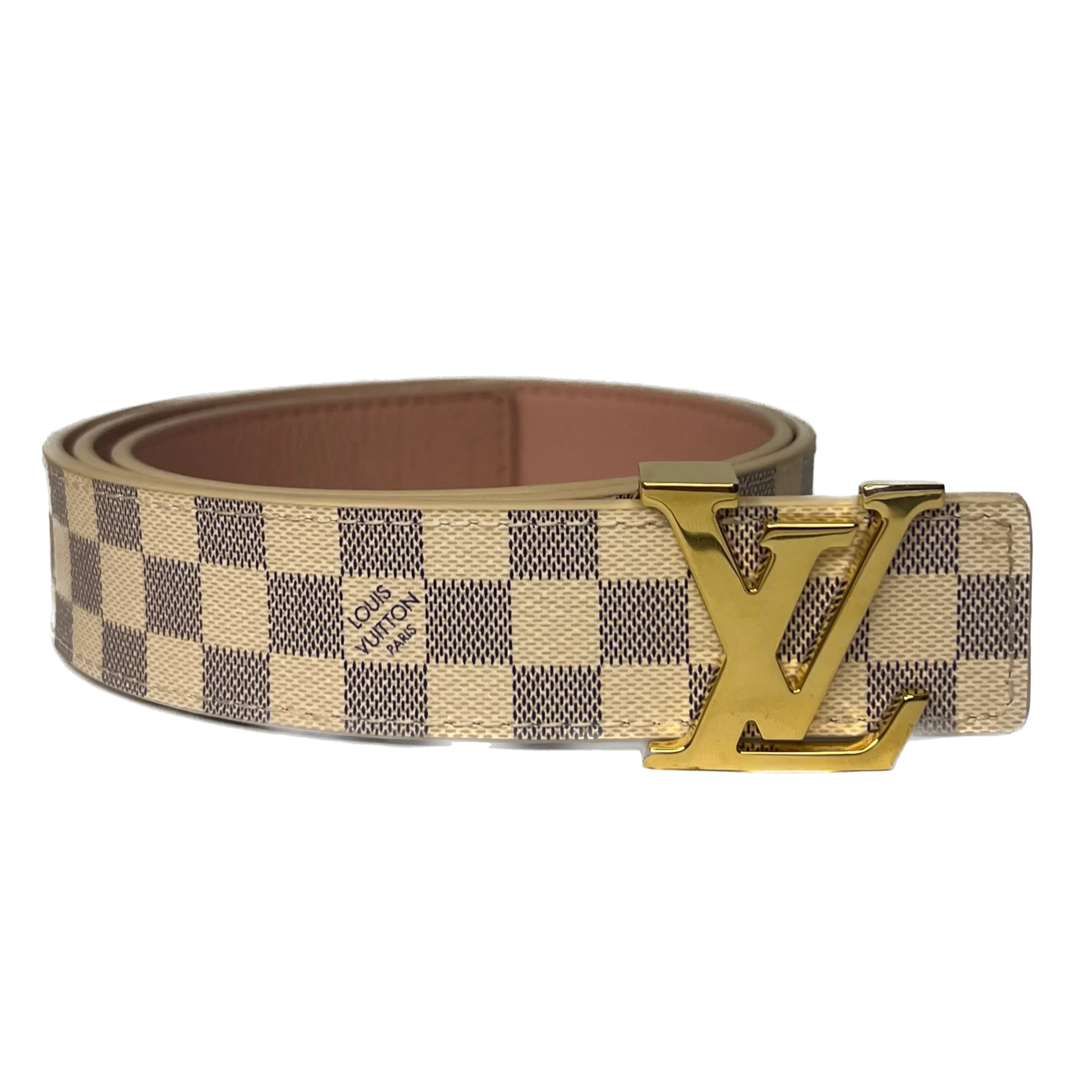 Louis Vuitton Damier Azur LV Initiales 30mm Reversible Belt - Lost Designer