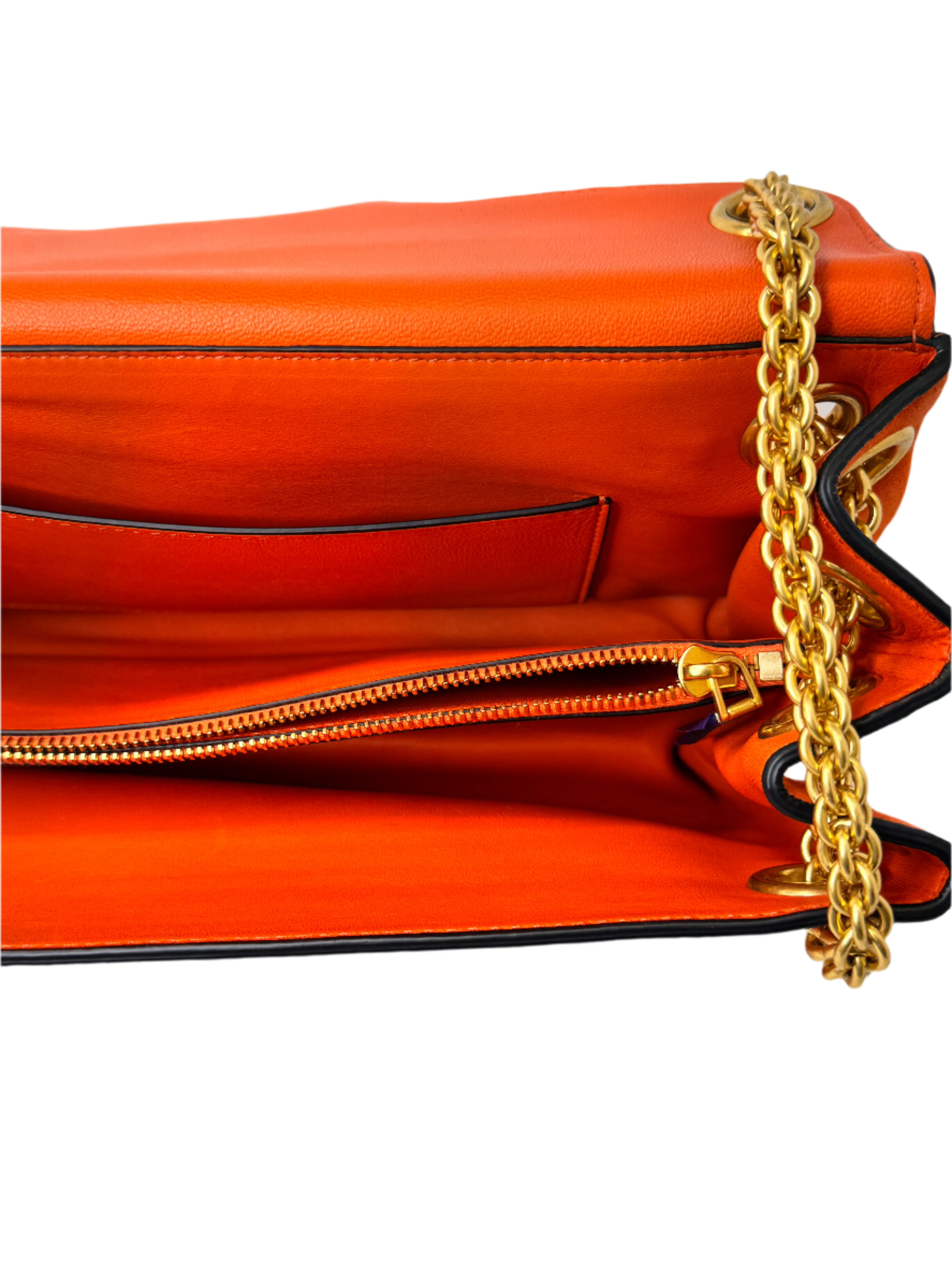 Valentino Garavani Stud Sign Shoulder Bag – Orange Nappa Leather - Lost Designer