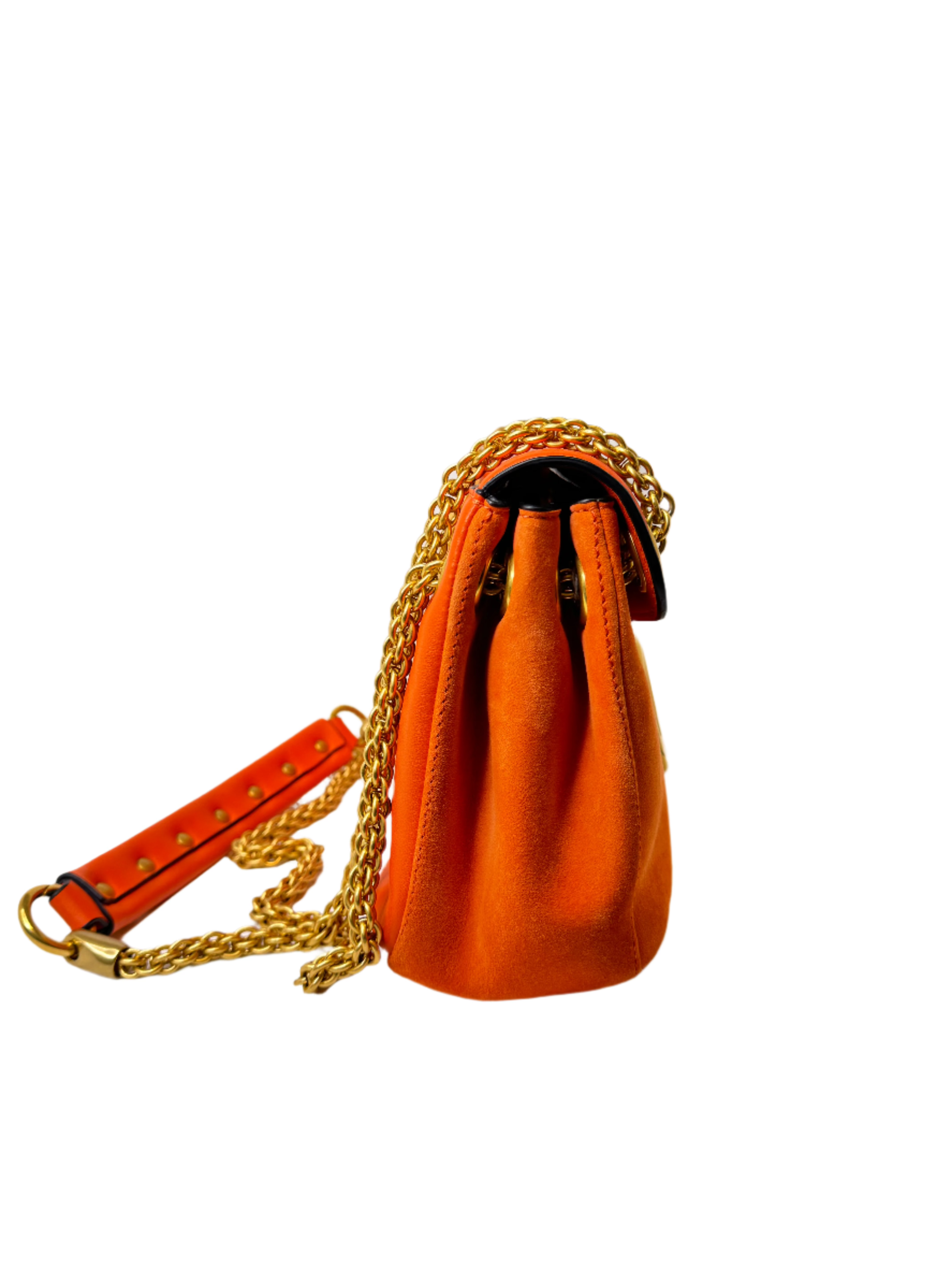 Valentino Garavani Stud Sign Shoulder Bag – Orange Nappa Leather - Lost Designer