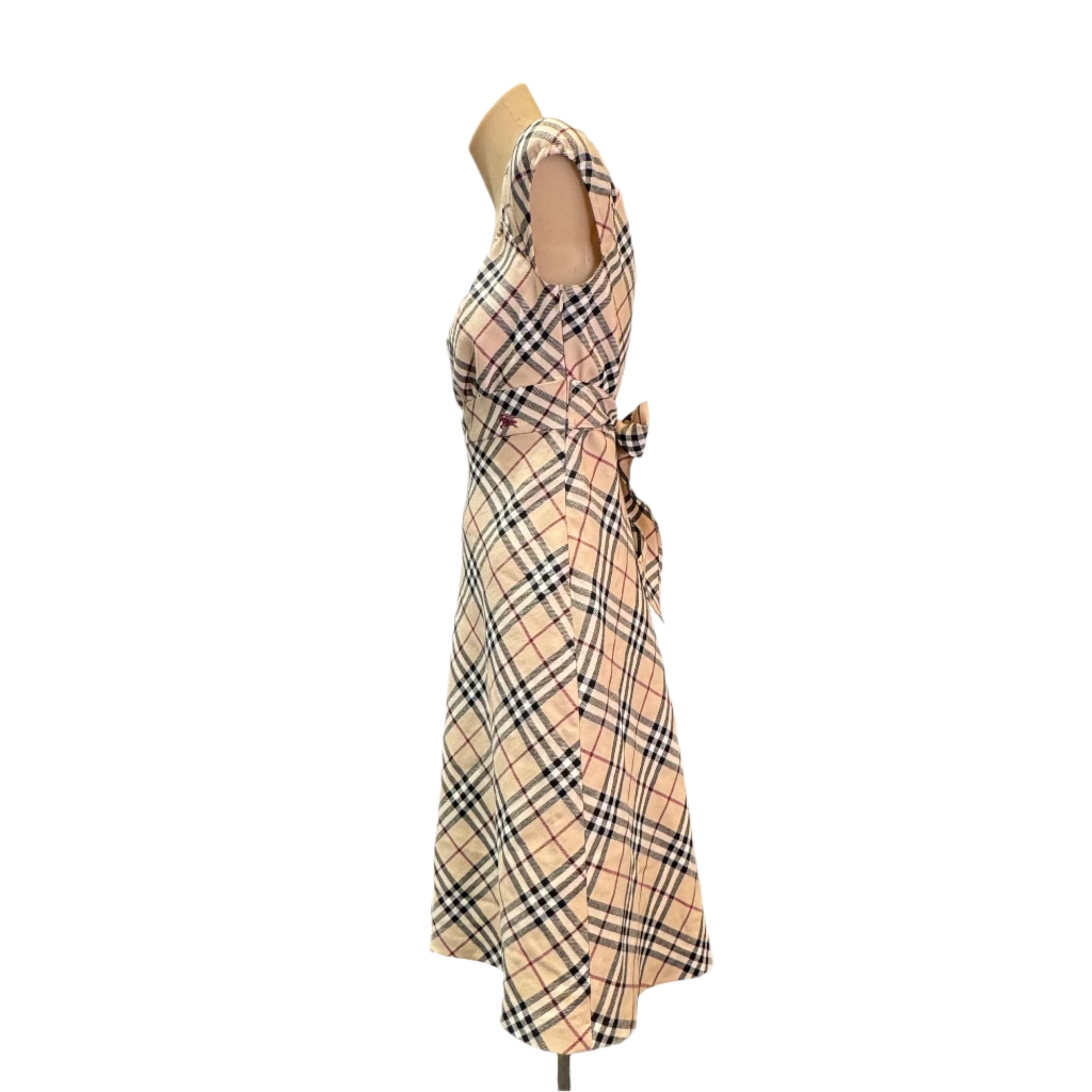 Beige Burberry sleeveless check dress size 38 - Lost Designer