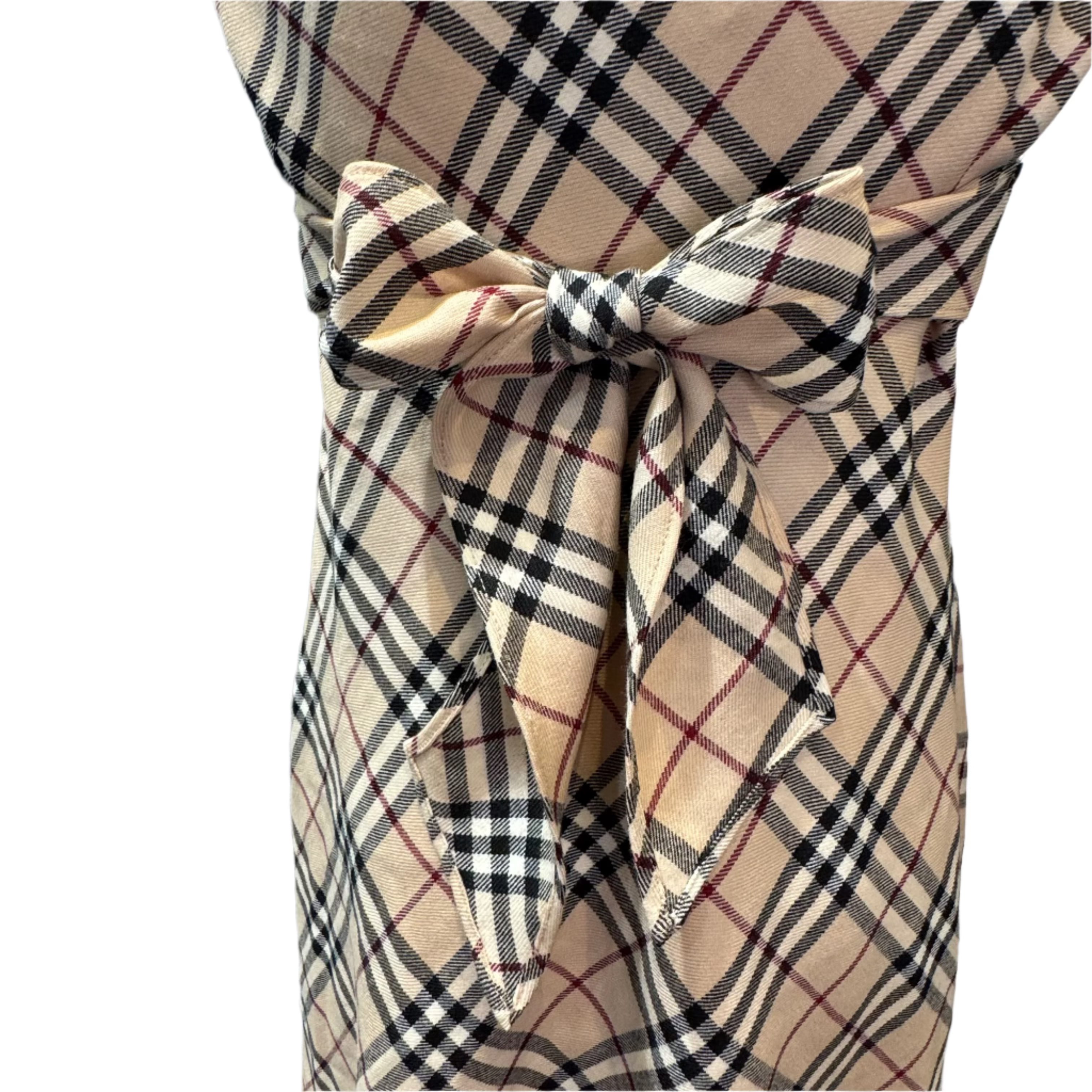Beige Burberry sleeveless check dress size 38 - Lost Designer