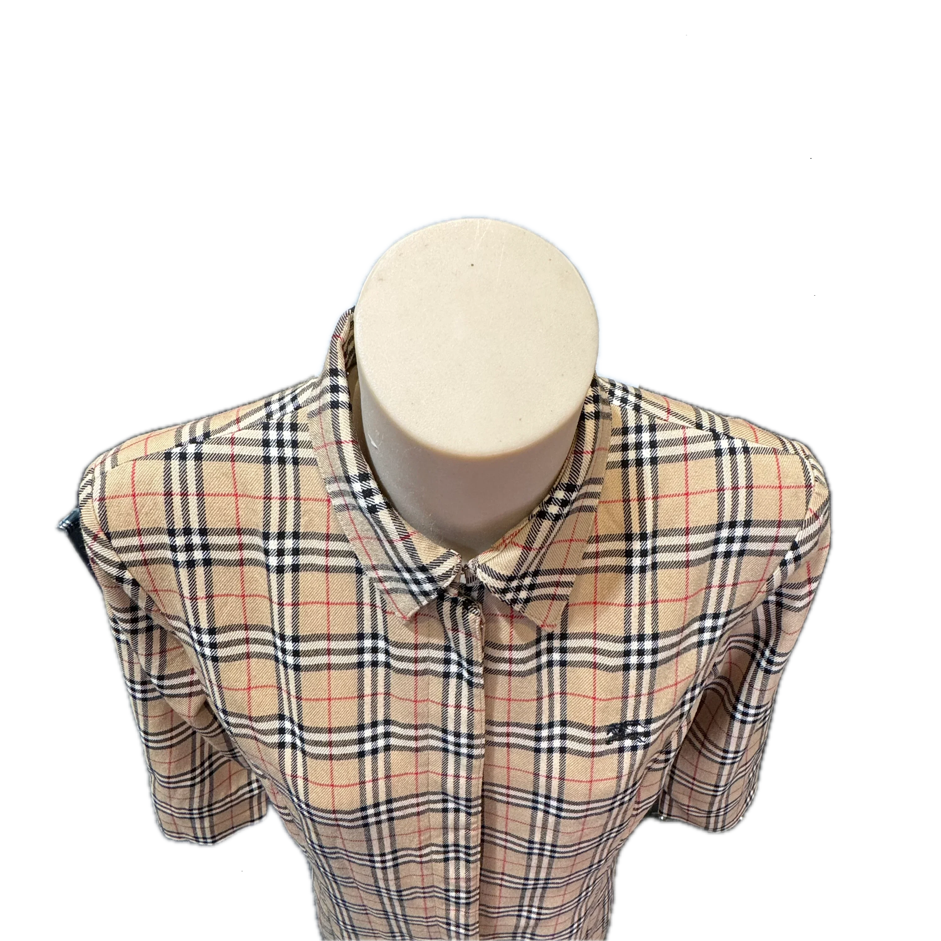 Burberry Check Short sleeve dress Beige size 38 - Lost Designer