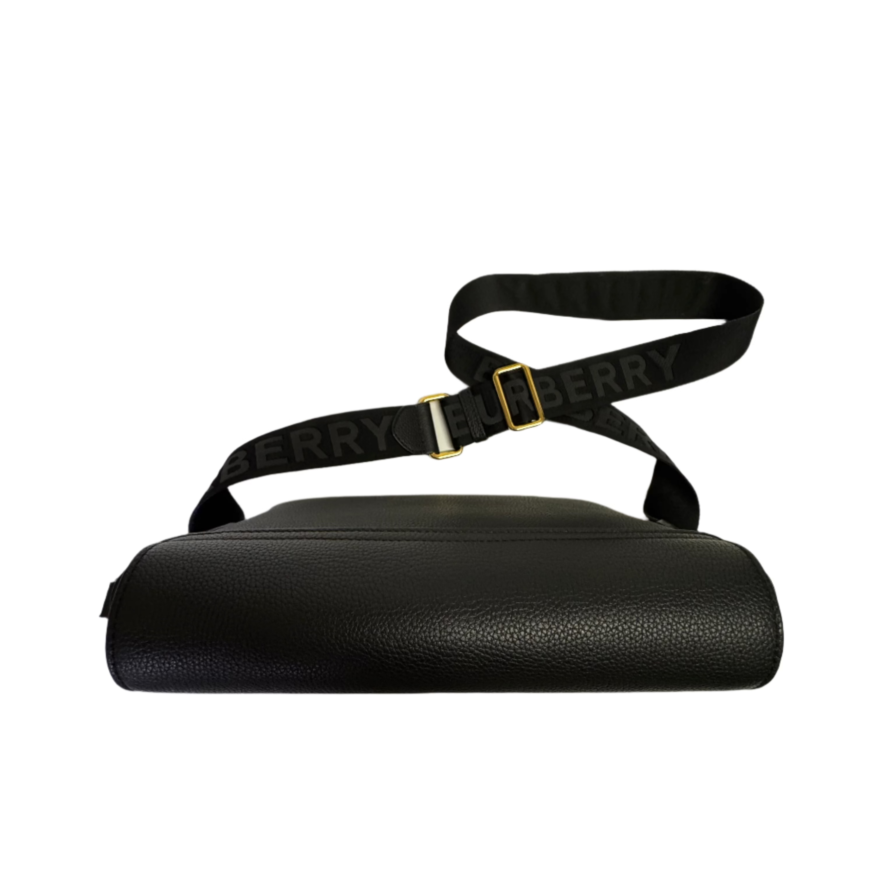 Burberry Grainy Calfskin Check Note Crossbody Bag Black - Lost Designer
