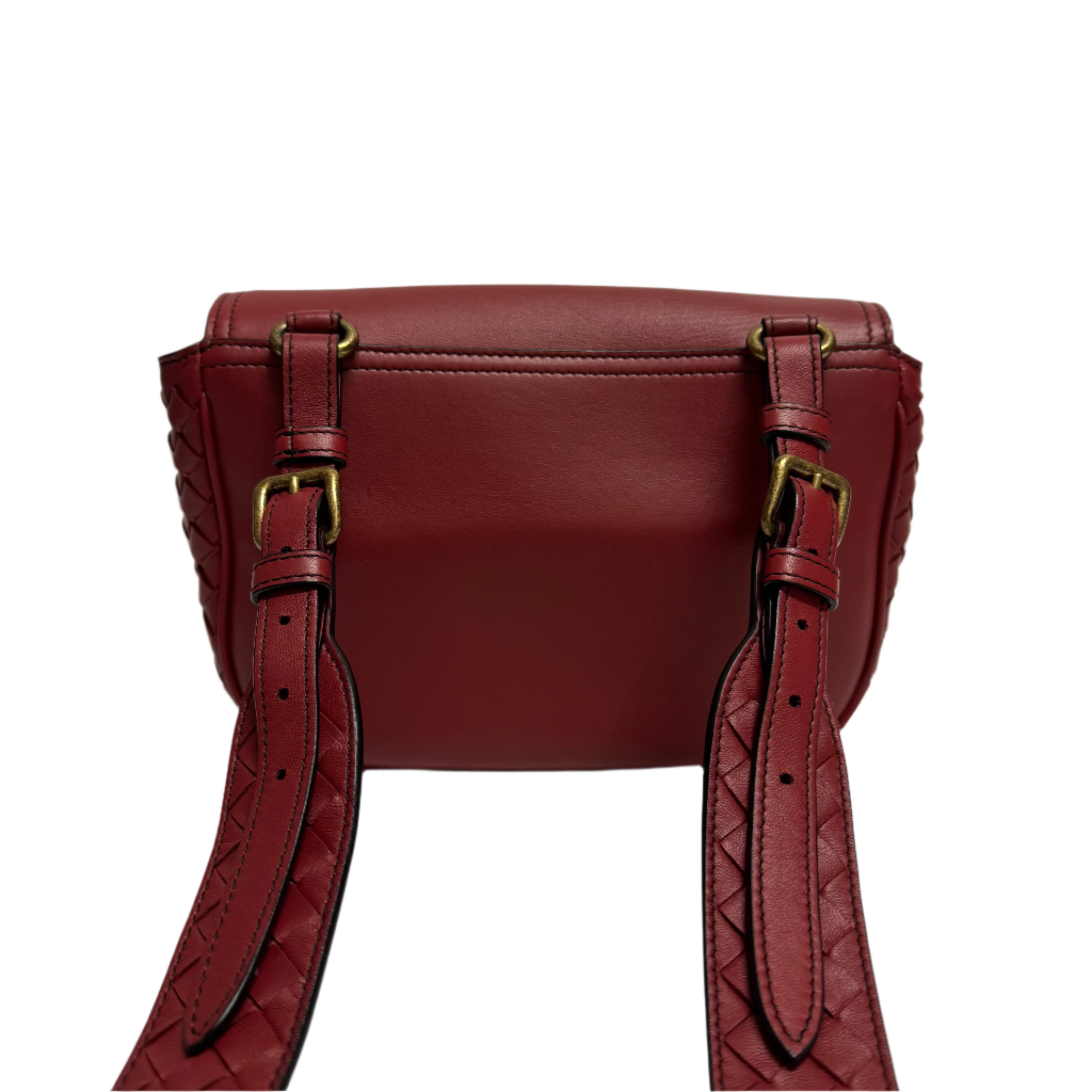 Bottega Veneta Intrecciato Nappa BV Luna Crossbody Bag Burgundy - Lost Designer