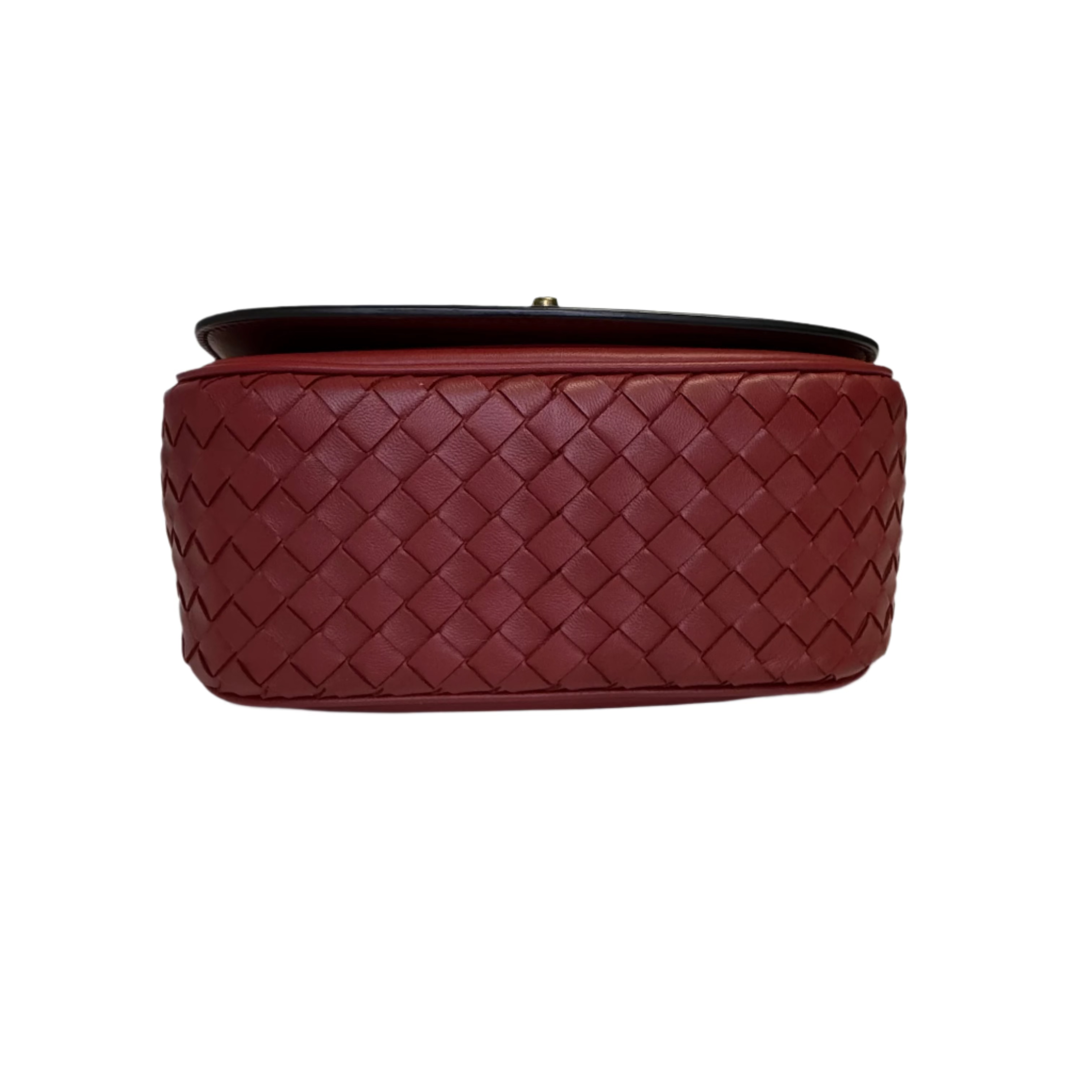Bottega Veneta Intrecciato Nappa BV Luna Crossbody Bag Burgundy - Lost Designer