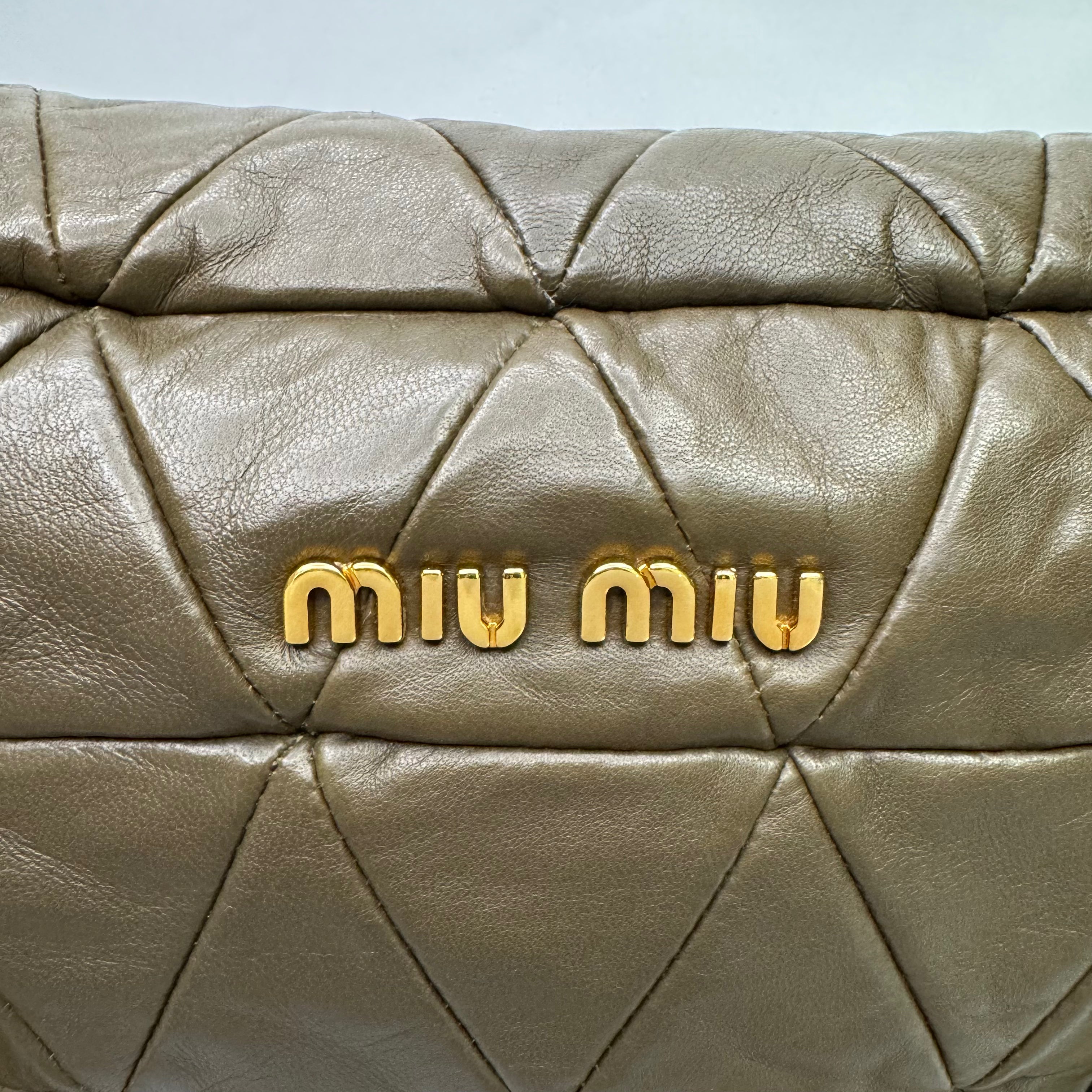 Miu Miu Nappa Quilted Studded Tote Bag Black - Lost Designer