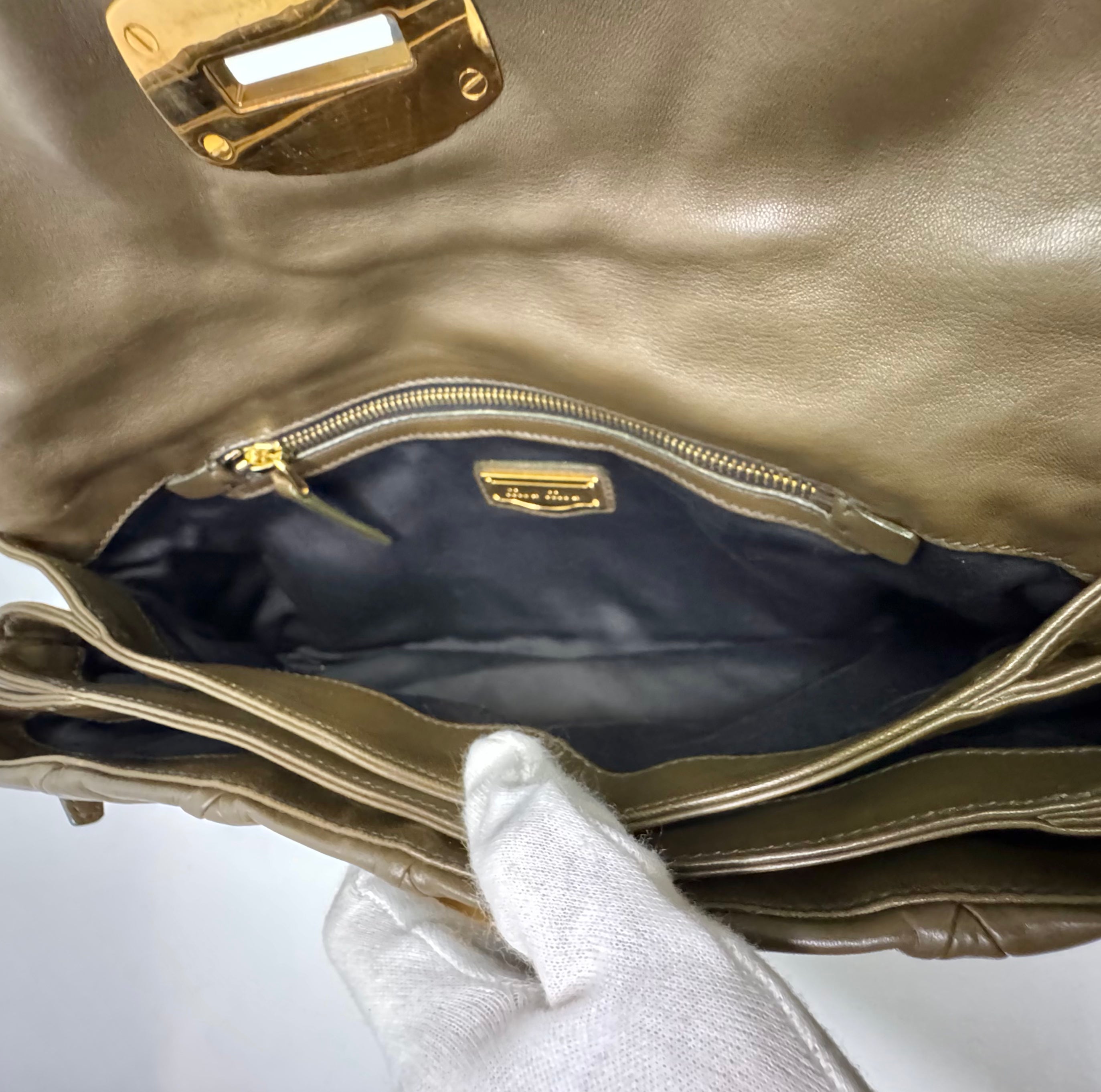 Miu Miu Nappa Quilted Studded Tote Bag Black - Lost Designer