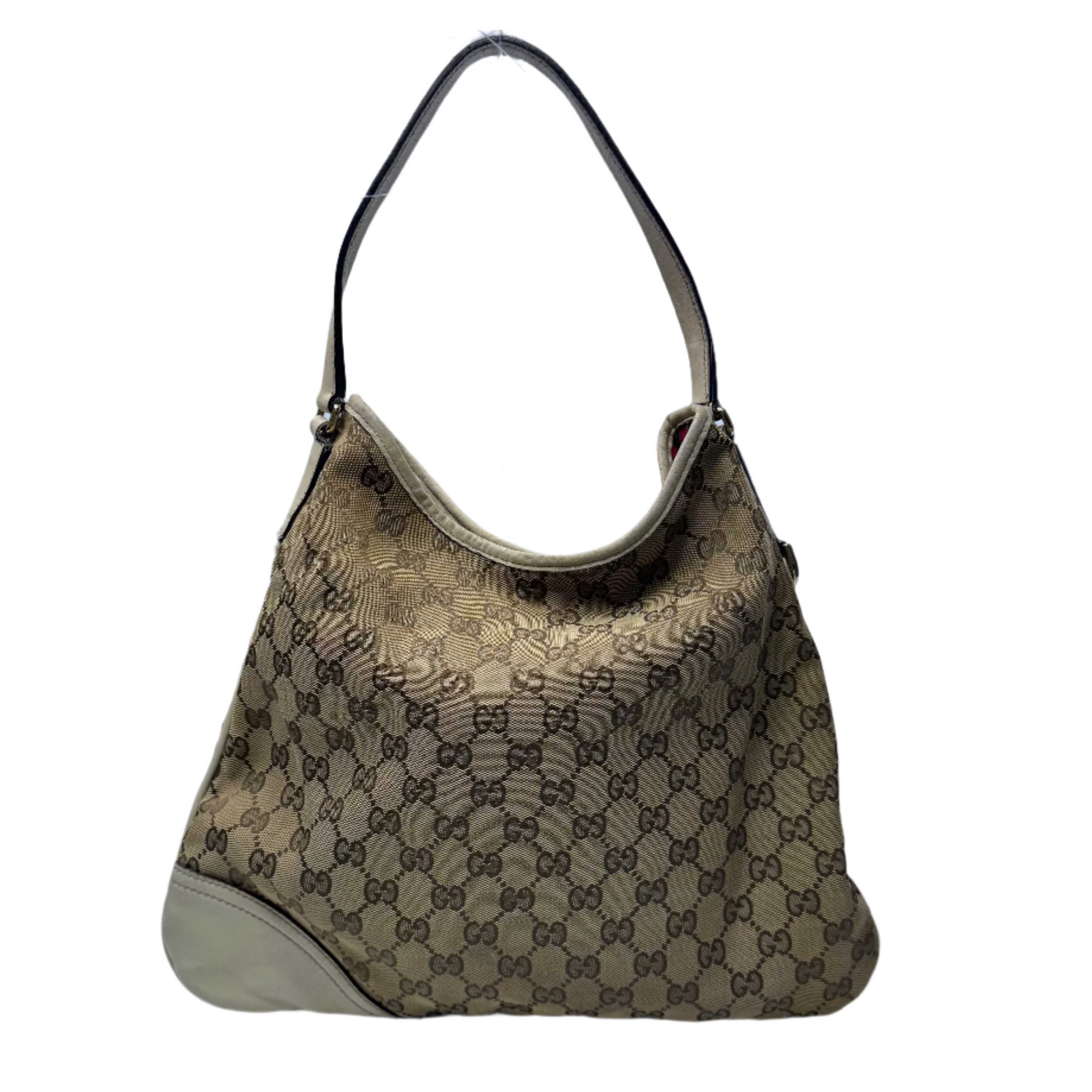 Guccui Monogram GG New Britt Hobo Ivory Shoulder Bag - Lost Designer