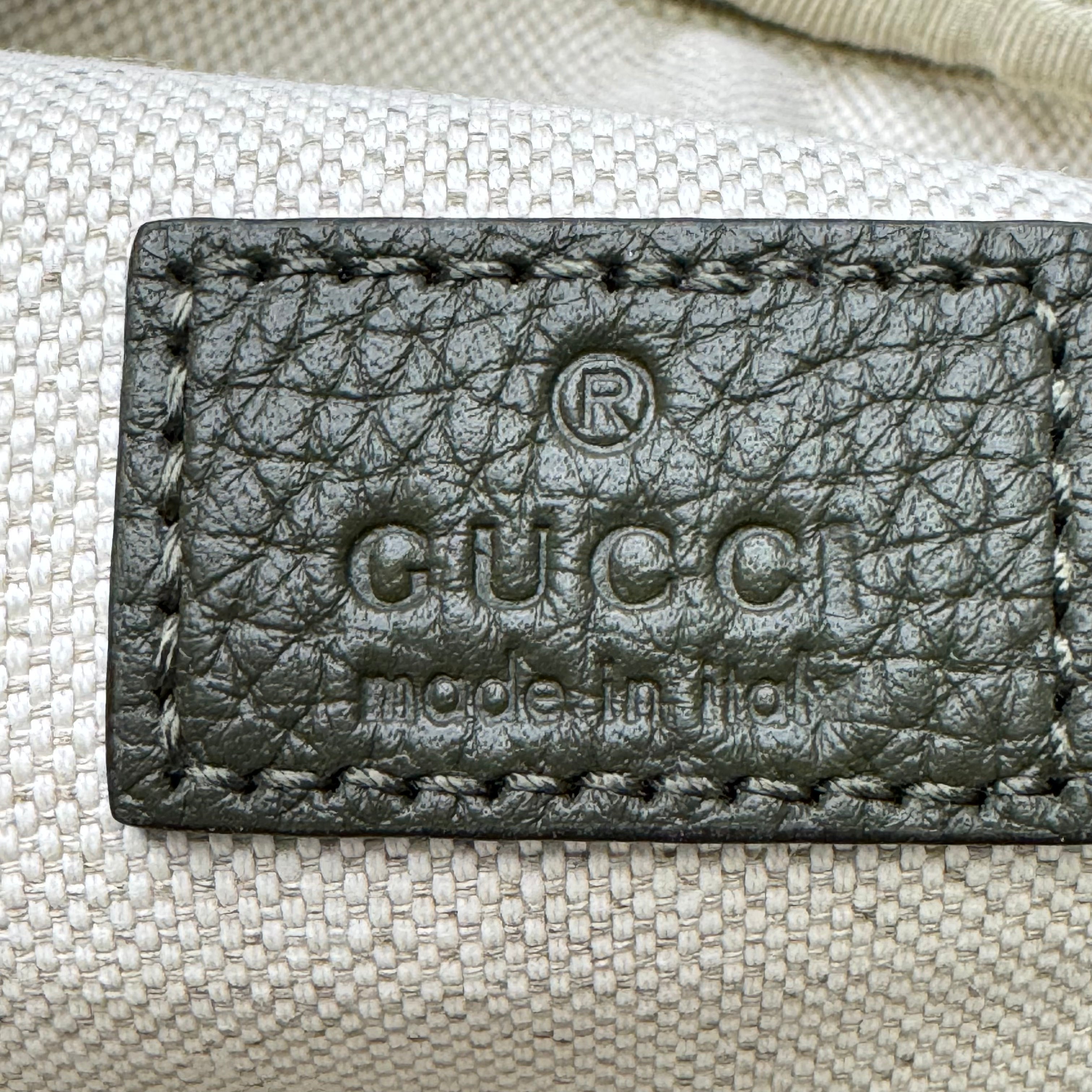 Gucci Jumbo GG Belt Bag Leather Olive Green - Lost Designer
