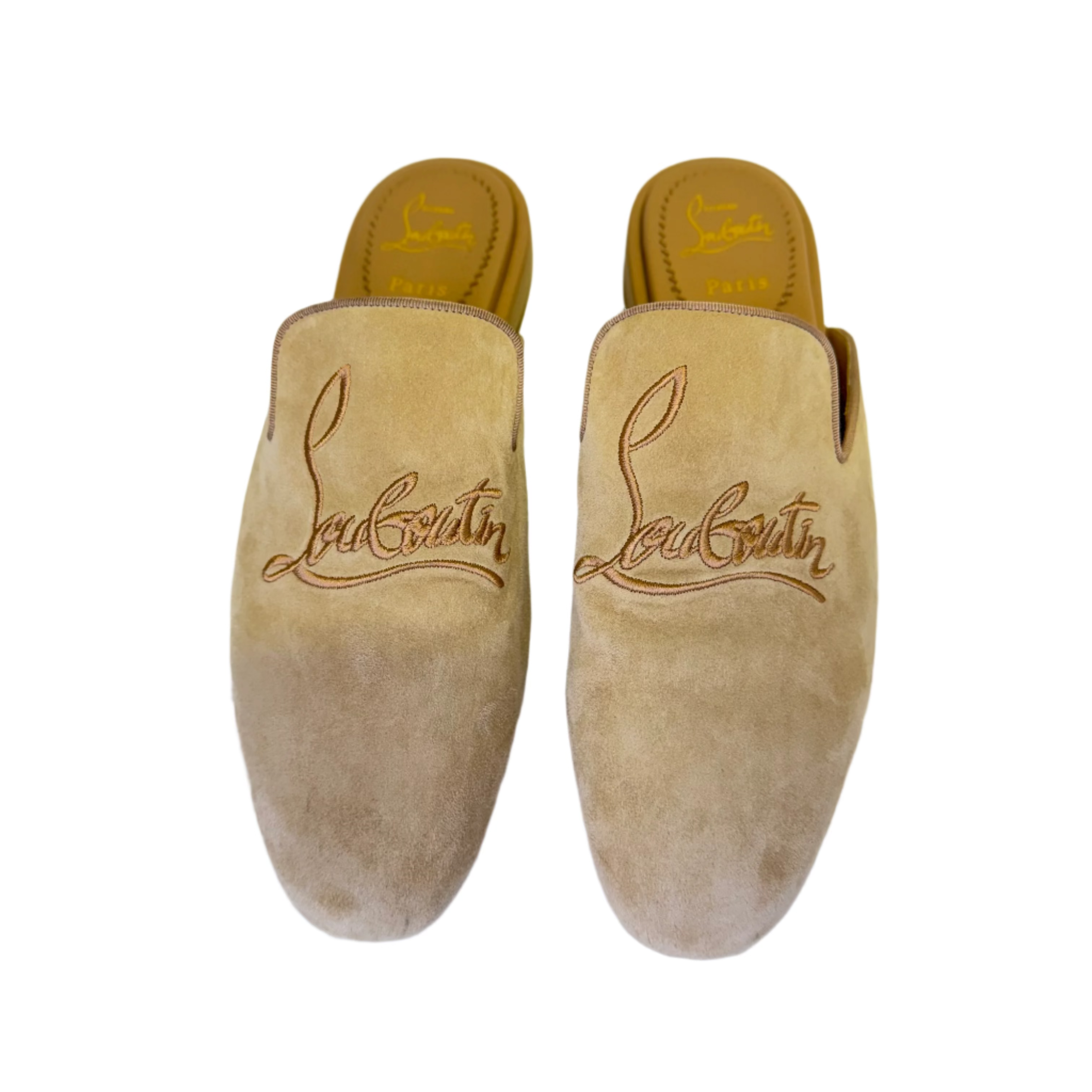 Christian Louboutin Coolito Flat Slides Mules Brown - Lost Designer